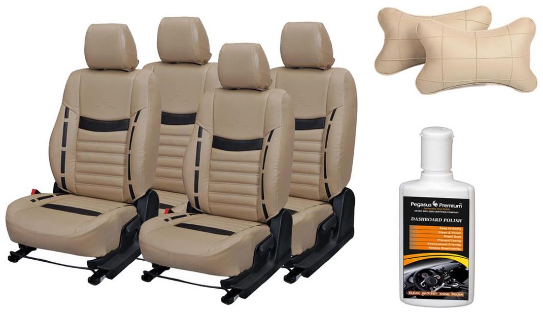 

Pegasus Premium Seat Cover for Tata Safari with Neck rest and Dashboard polish