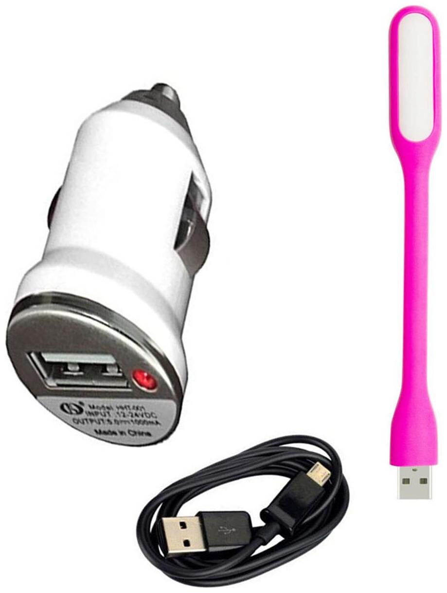 

Pihu G Medium Usb Charger For All Cars White And Black With Portable Led Light And Charging Cable