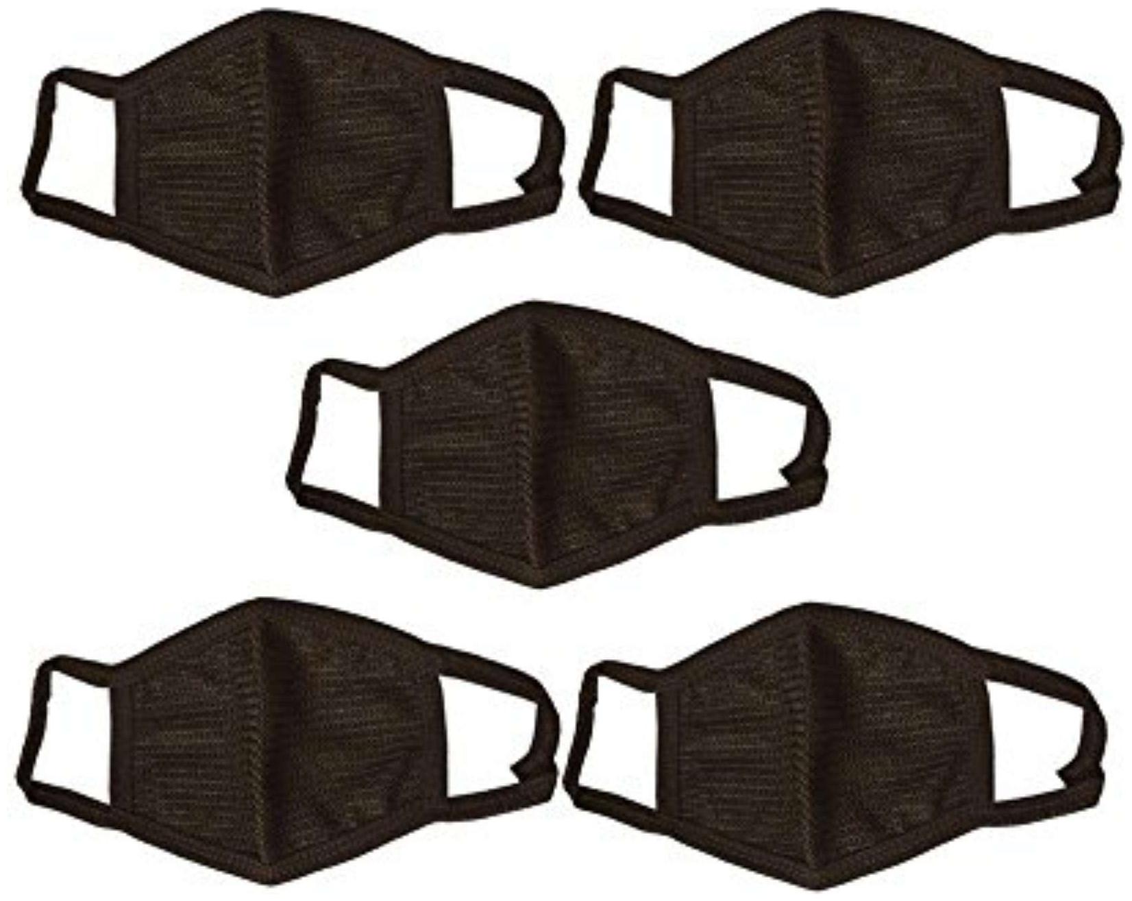 

PINKIT Dust Protect Face Mask Mouth Nose Respirator (Pack Of 5) Black Medium