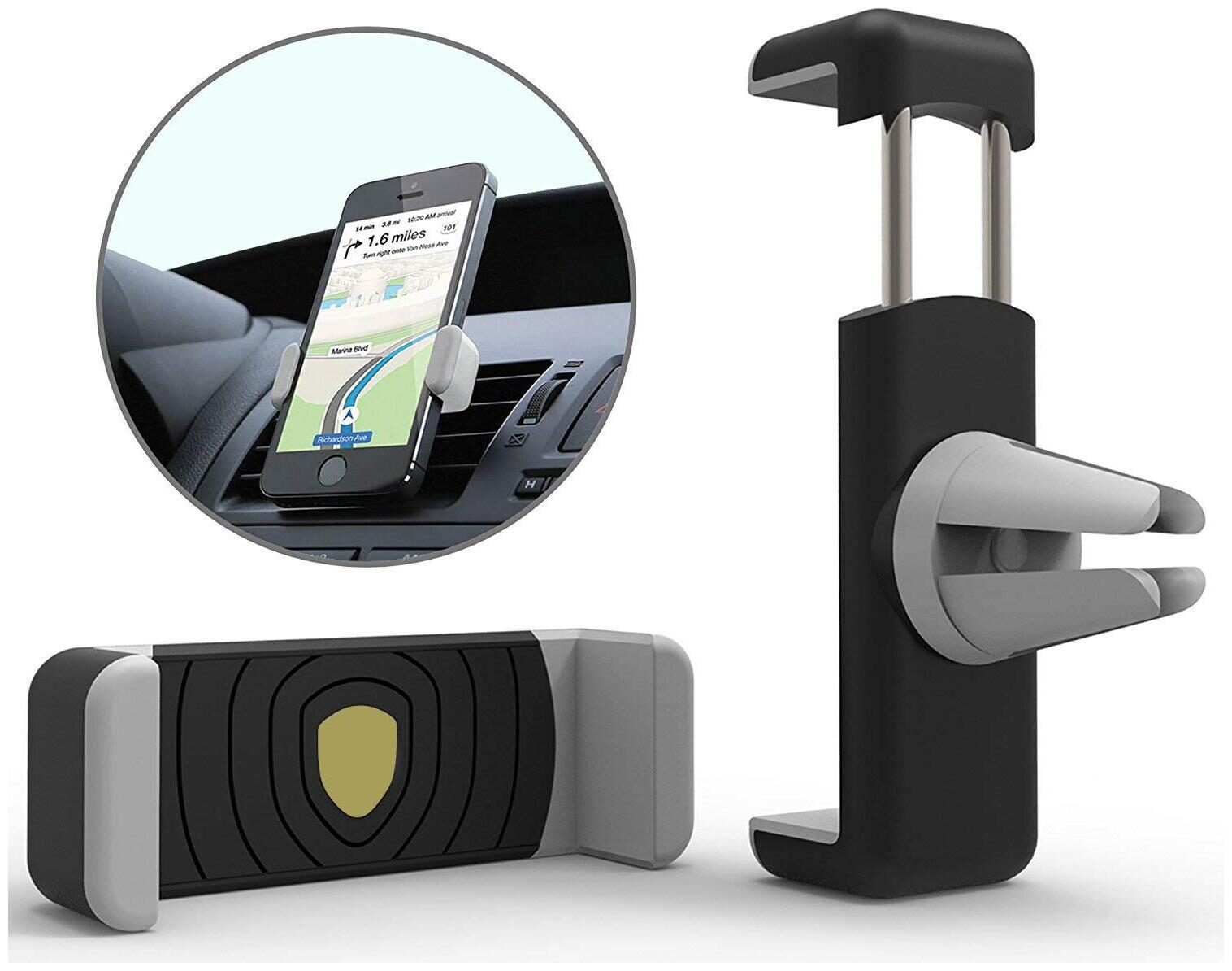 

Pisces Rubberized Premium Air Vent Universal Car Mount Holder for All Mobile Phones 4 inch to 6 3 inch