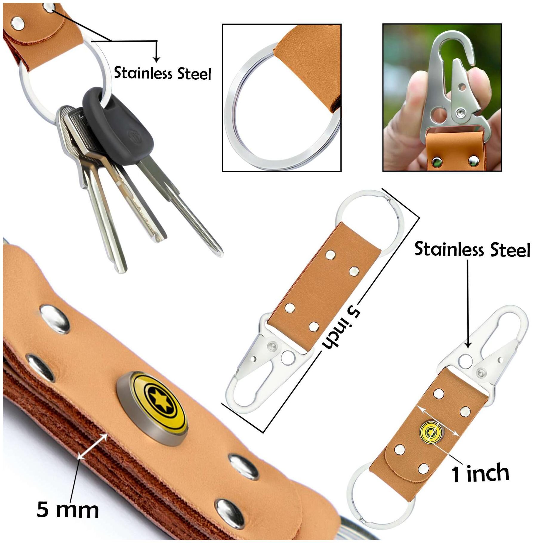 

POLLSTAR Heavy Duty Key Chain Retro Keychain Genuine Key Rings (KR9GY)