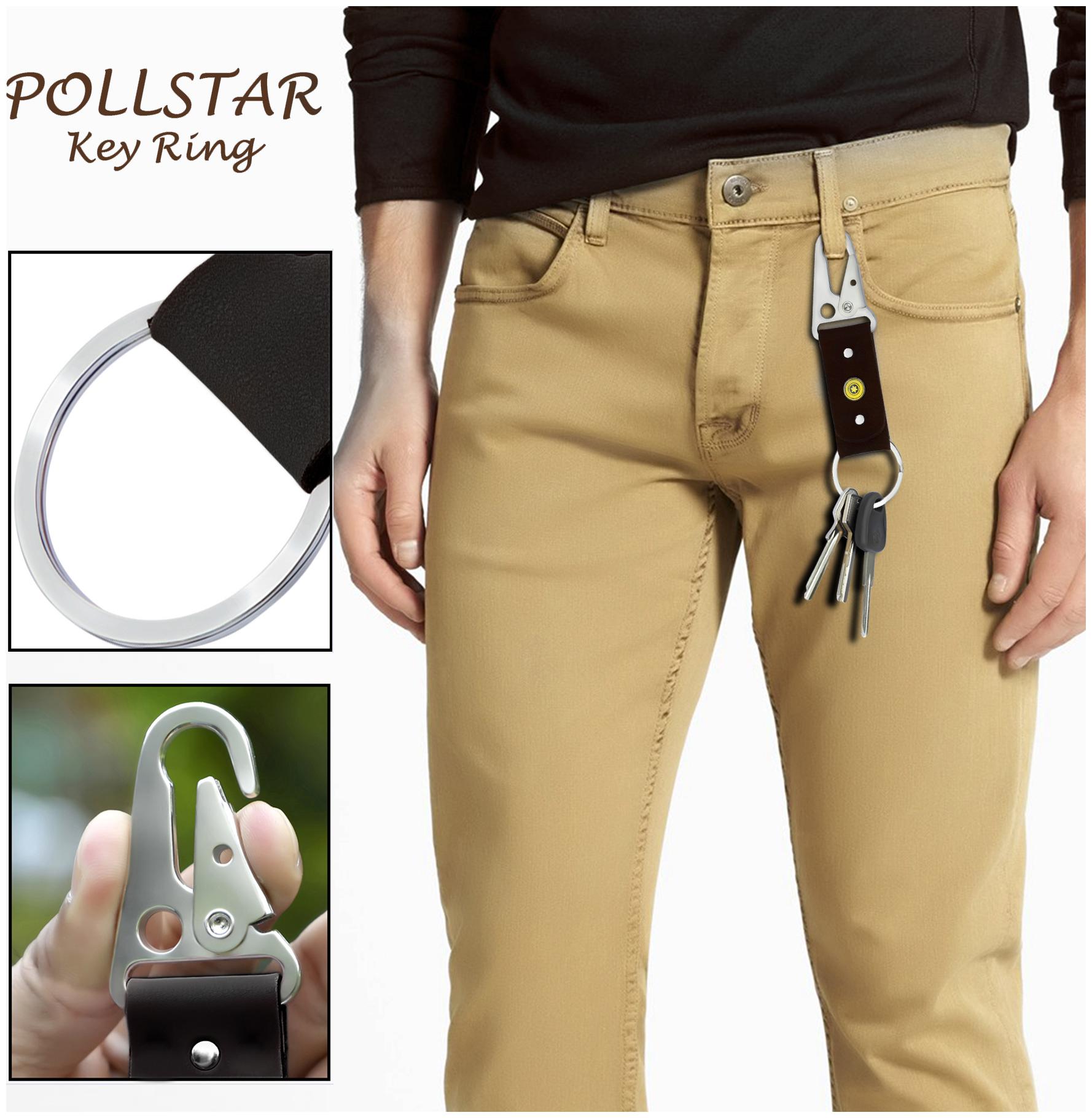 

POLLSTAR Heavy Duty Key Chain Retro Keychain Genuine Key Rings (KR10BK)