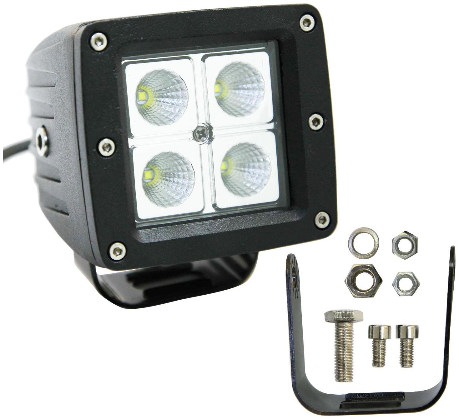 

PR Fog Light Assembly White Light 4 Led Square 20 W FOG LIGHT WORK LIGHT BAR SPOT BEAM OFF ROAD DRIVING LA 1 PC