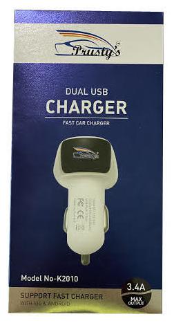 

Prusty s 3 4 AMP High Speed Dual Port Car Charger With Type C Cable