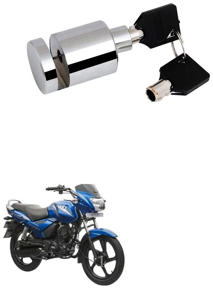 

Qiisx Heavy Duty Disc Brake Lock Anti Theft Stainless Steel 7mm Pin Wheel Locking Security Lock for Bike and Motorcycle (Chrome) TVS Star City Plus