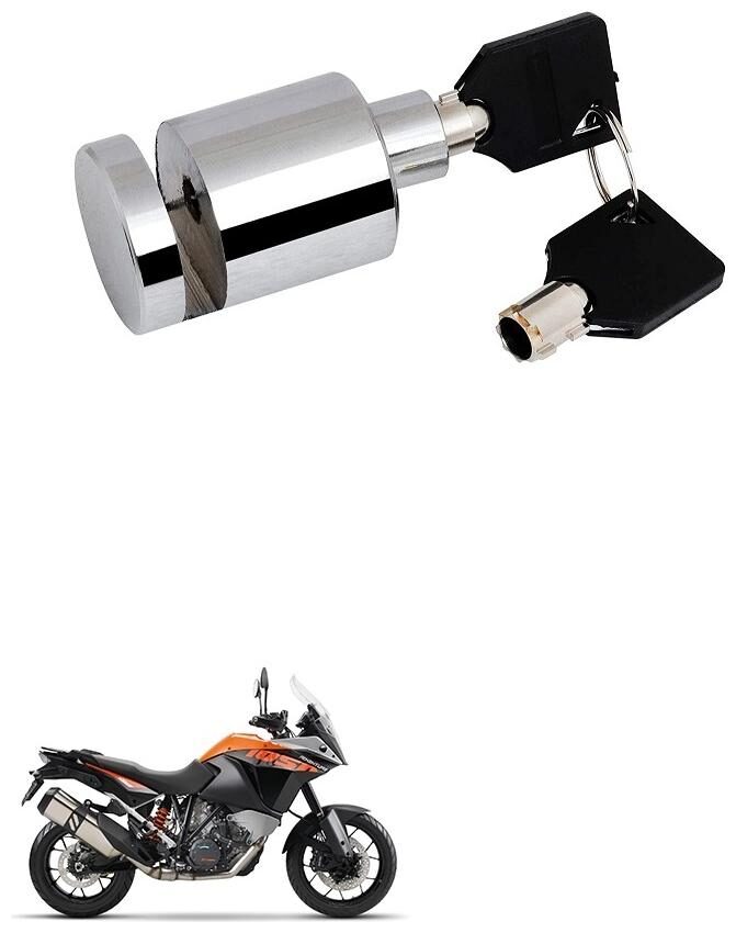 

Qiisx Heavy Duty Disc Brake Lock Anti Theft Stainless Steel 7mm Pin Wheel Locking Security Lock for Bike and Motorcycle (Chrome) KTM 1050 Adventure