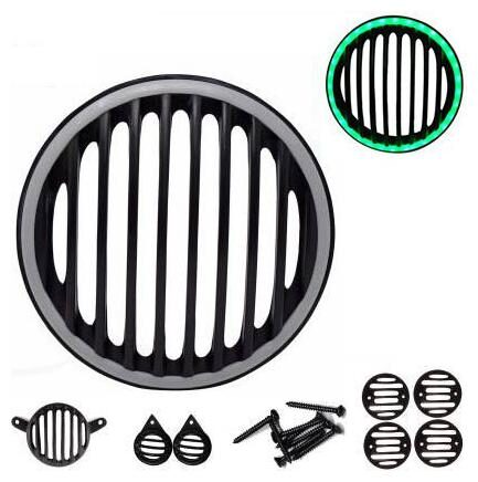 

Ramanta 1 Set Green Led Plastic Grill for Roy Enf Bike Headlight Grill (Green)