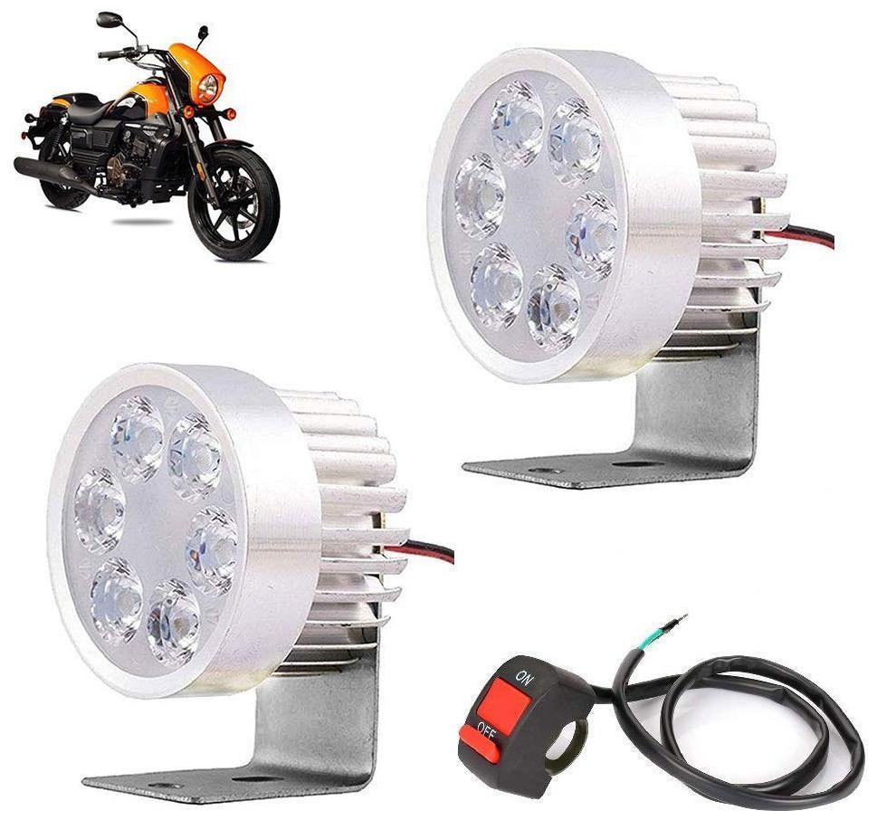 

Ramanta 2x 6 LEDs Silver Case light Lamp with Switch for UM all Bike