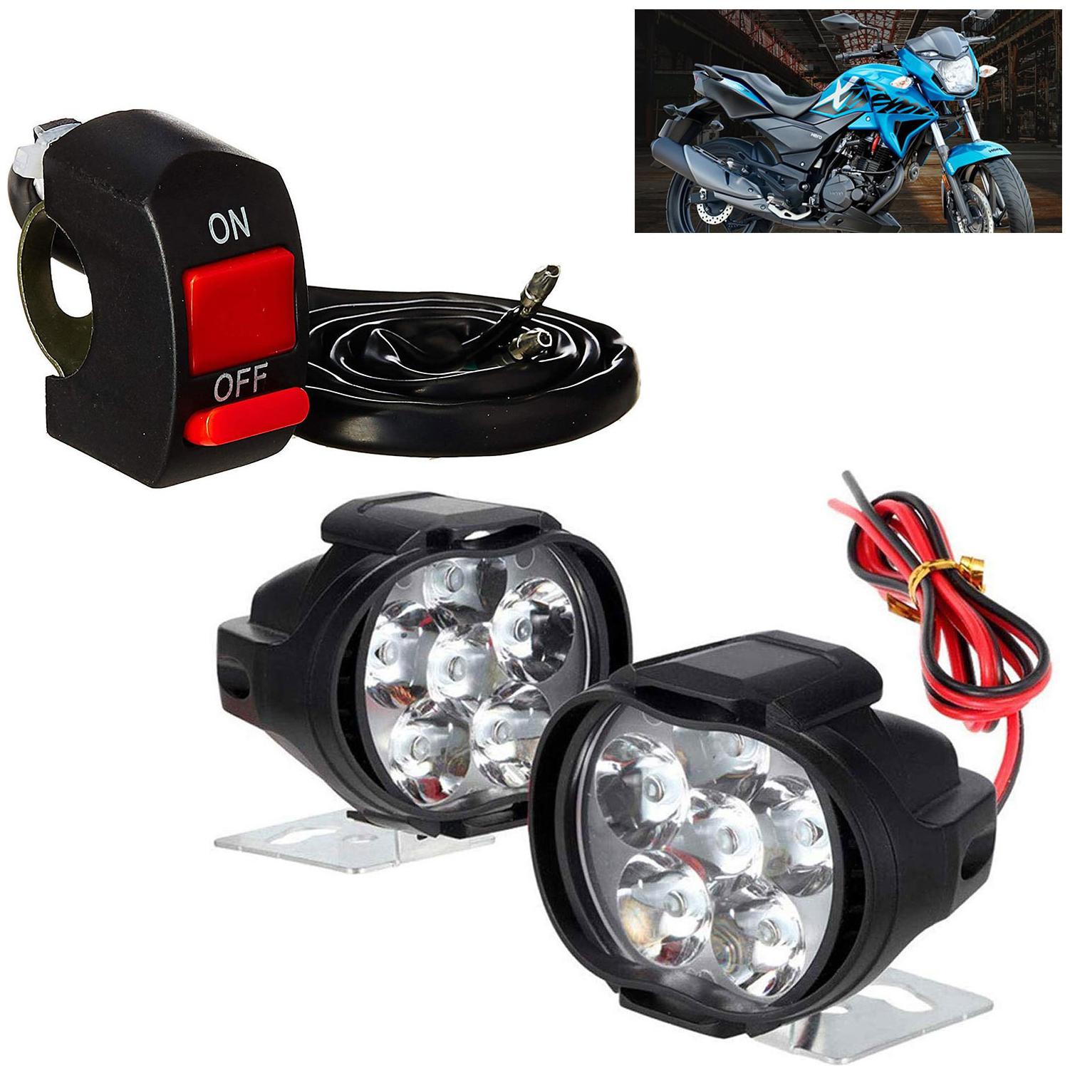 

Ramanta 2x 6LEDs Black Case light Lamp with Switch for Hero all Bike
