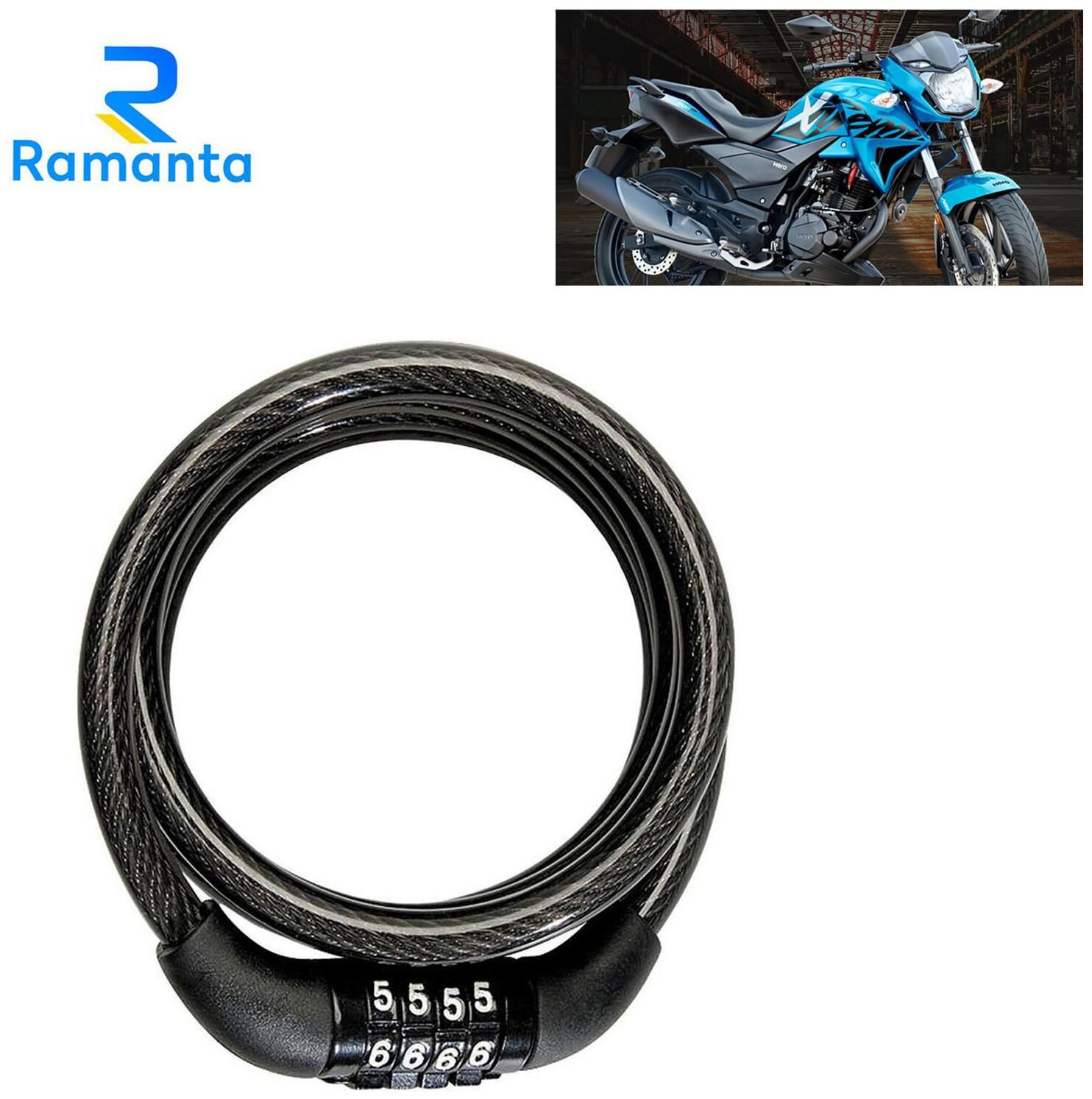 

Ramanta 4 Digits Combination Multipurpose Number Lock for Hero all Model Bike