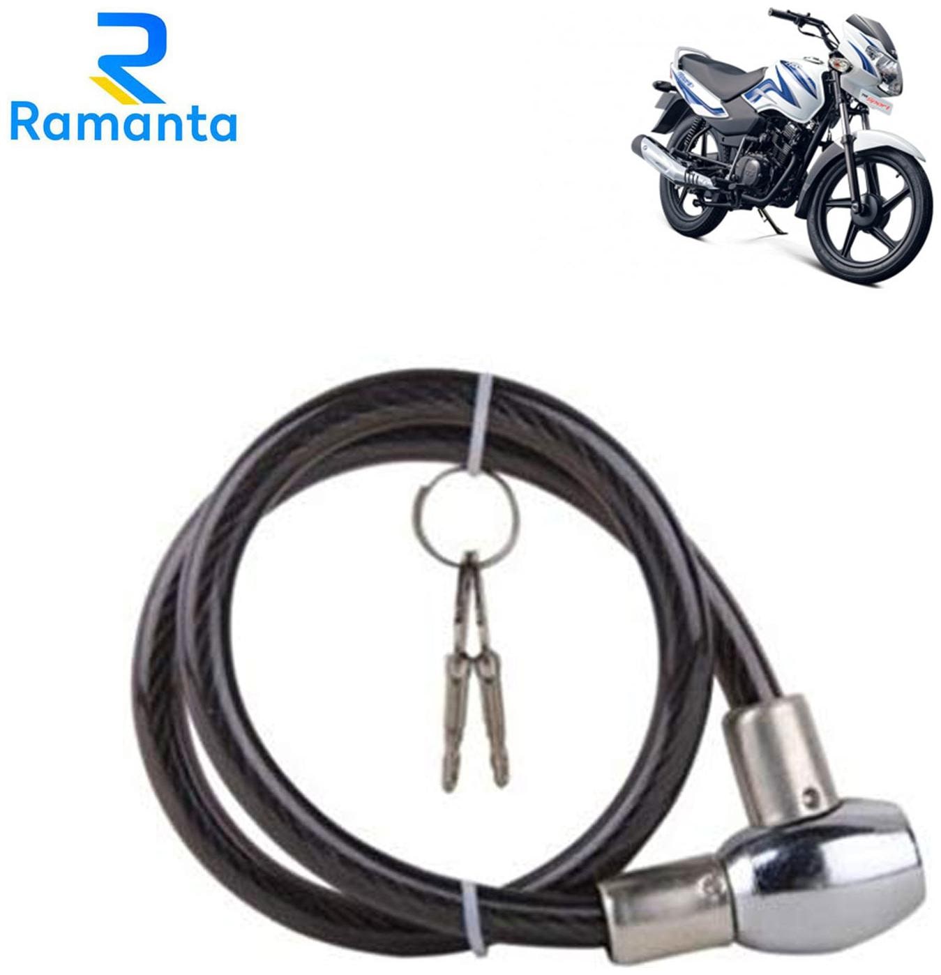 

Ramanta Black Heavy Duty Multi Purpose Goti Lock for TVS all Model Bike