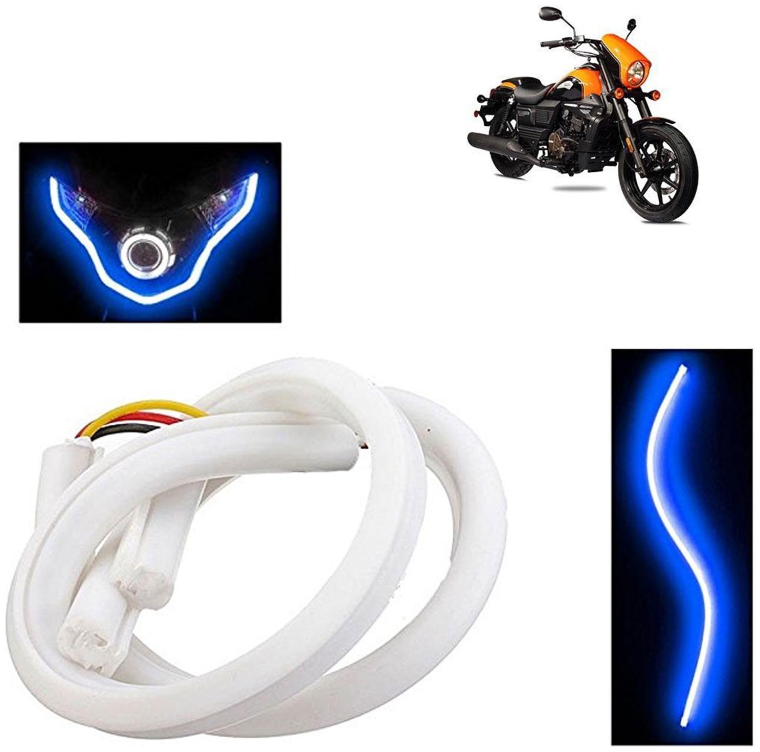 

Ramanta Flexible 30Cm Bike Headlight Blue Neon LED DRL Tube Light for Bike 1 pc Install By Professional