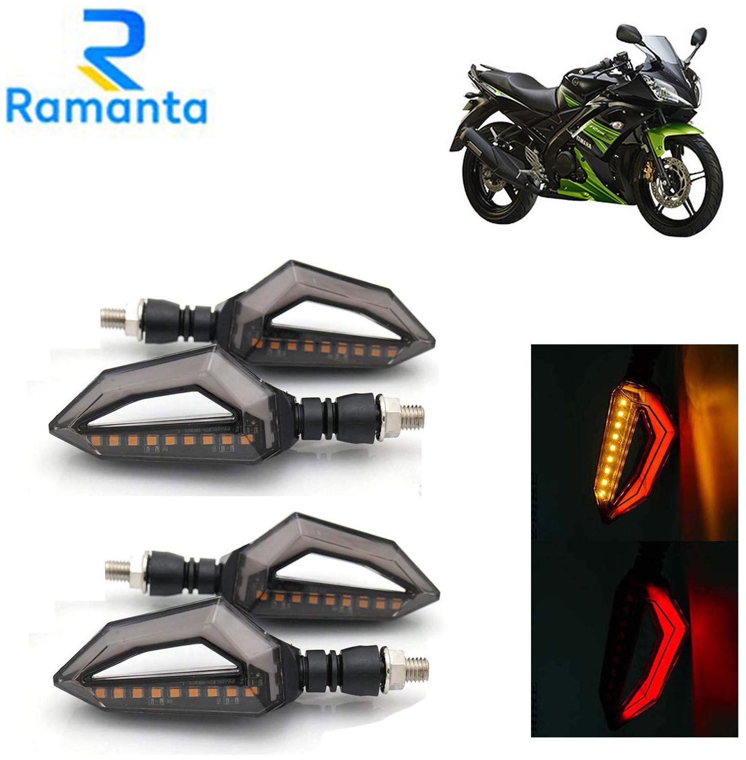 

Ramanta Front Rear LED Indicator Light for Yamaha Universal For Bike (Red Yellow)