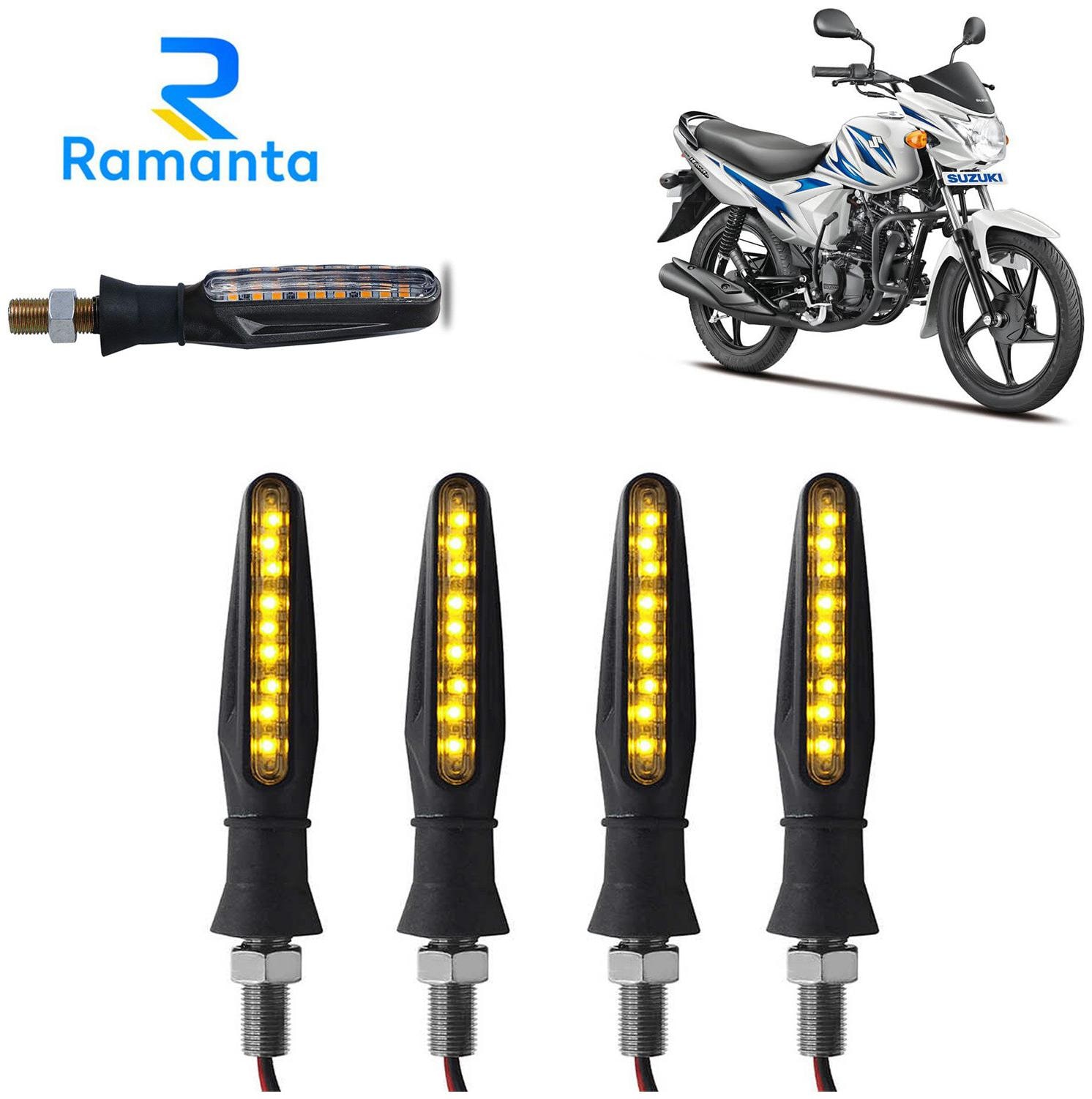 

Ramanta Front Rear LED Indicator Light for Suzuki Universal For Bike (Amber)
