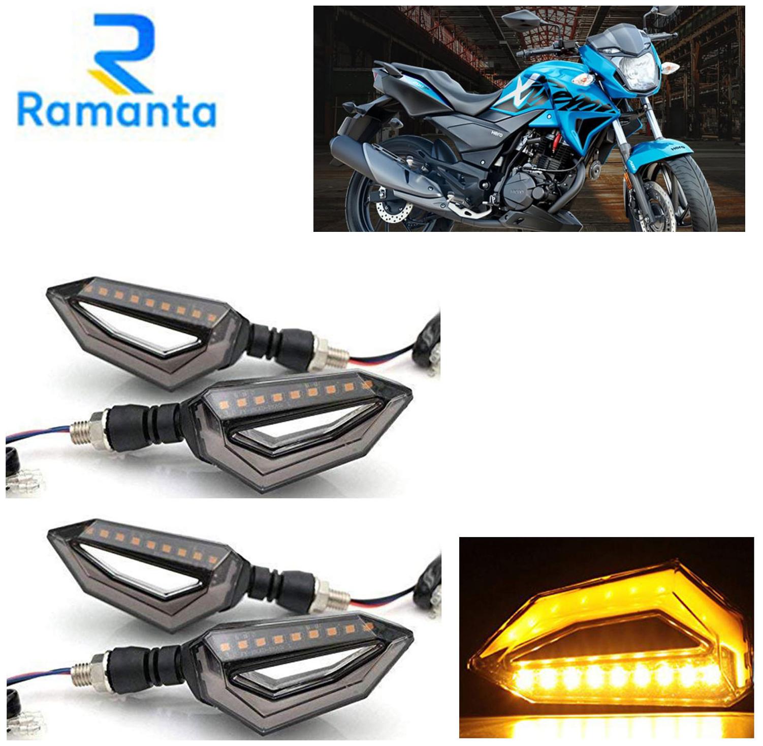 

Ramanta Front Rear LED Indicator Light for Hero Universal For Bike (Yellow)