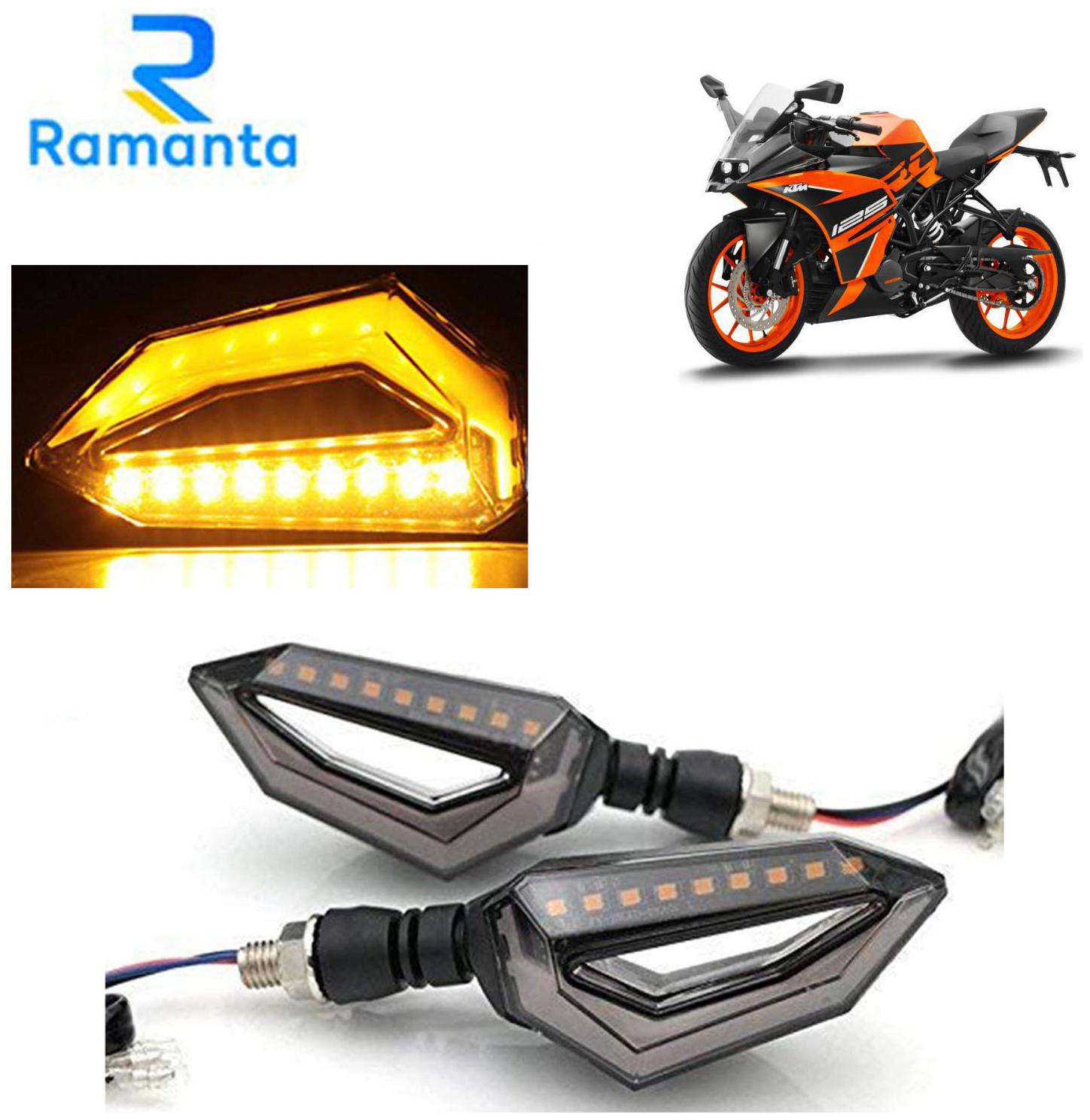 

Ramanta Front Rear LED Indicator Light for KTM Universal For Bike (Yellow)
