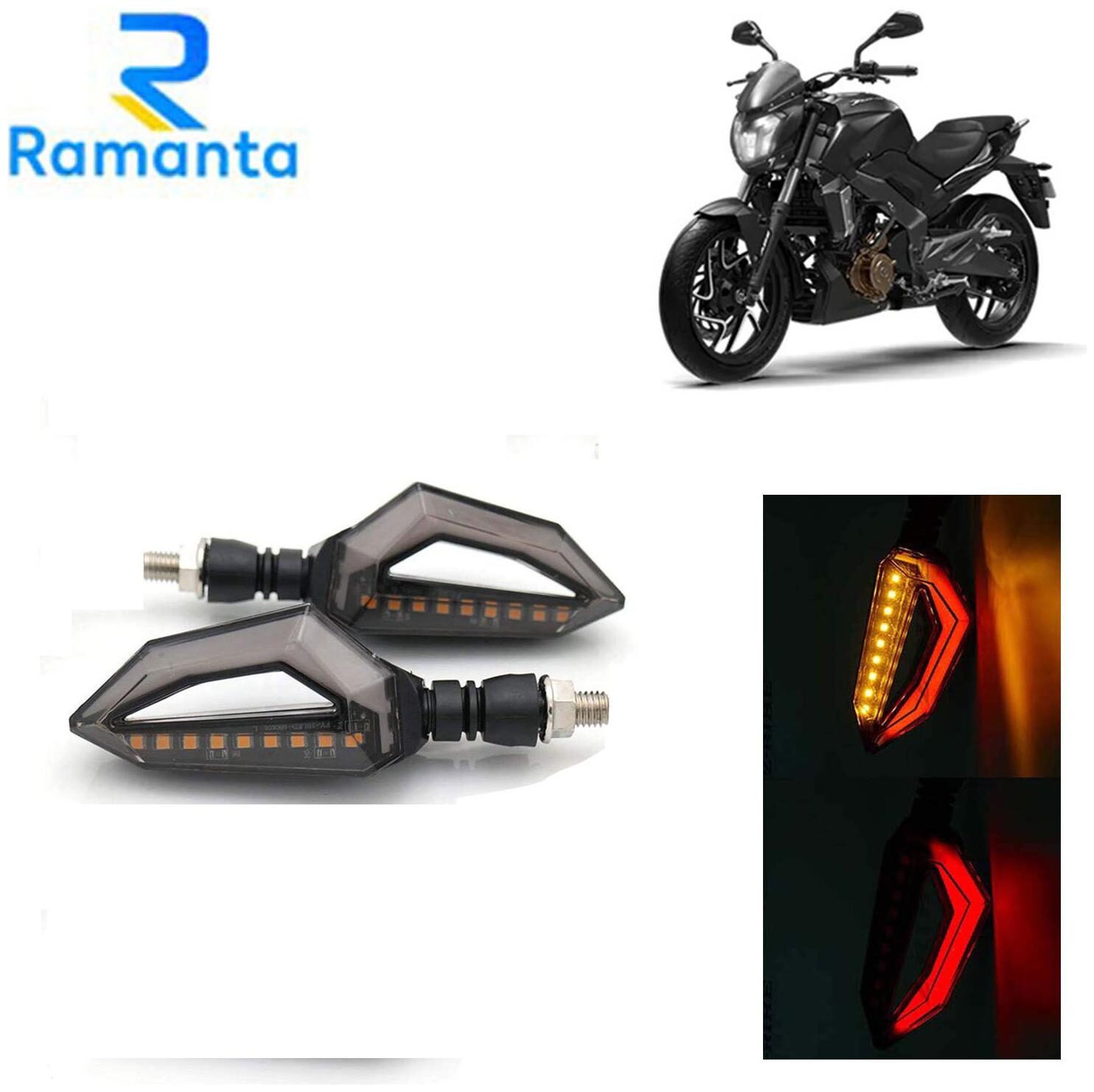 

Ramanta Front Rear LED Indicator Light for Bajaj Universal For Bike (Red Yellow)