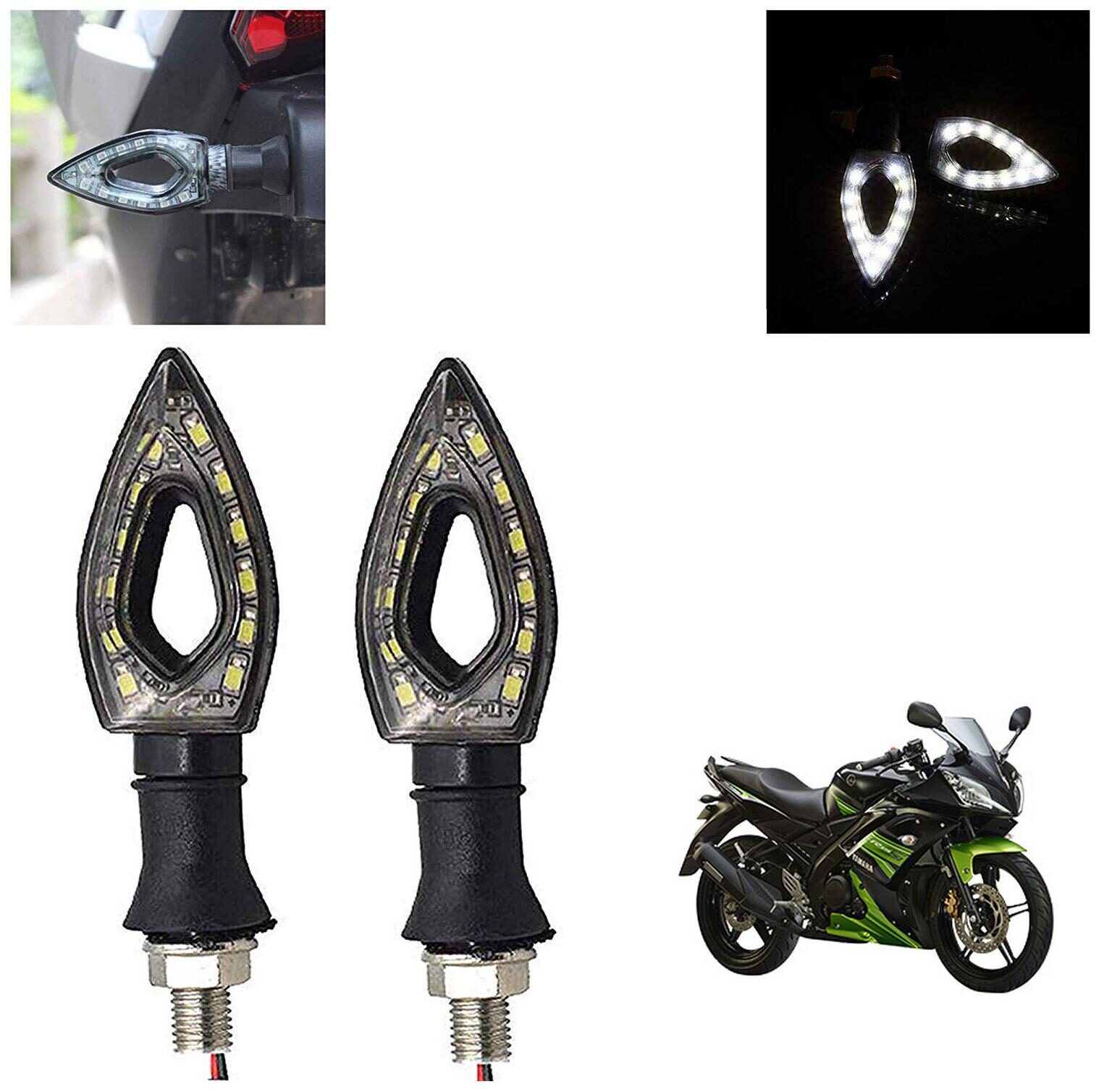 

Ramanta Front Rear LED Indicator Light for Yamaha Universal For Bike (White)