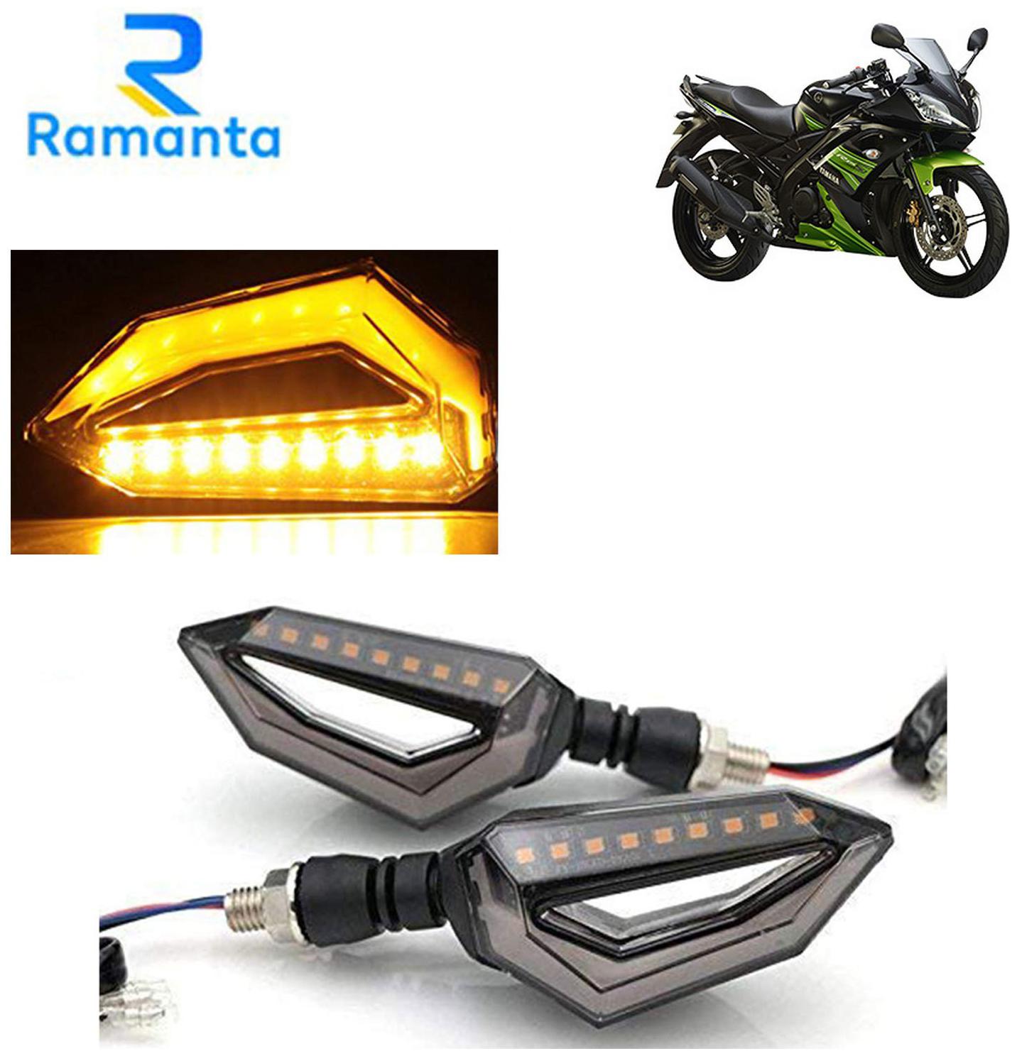 

Ramanta Front Rear LED Indicator Light for Yamaha Universal For Bike (Yellow)