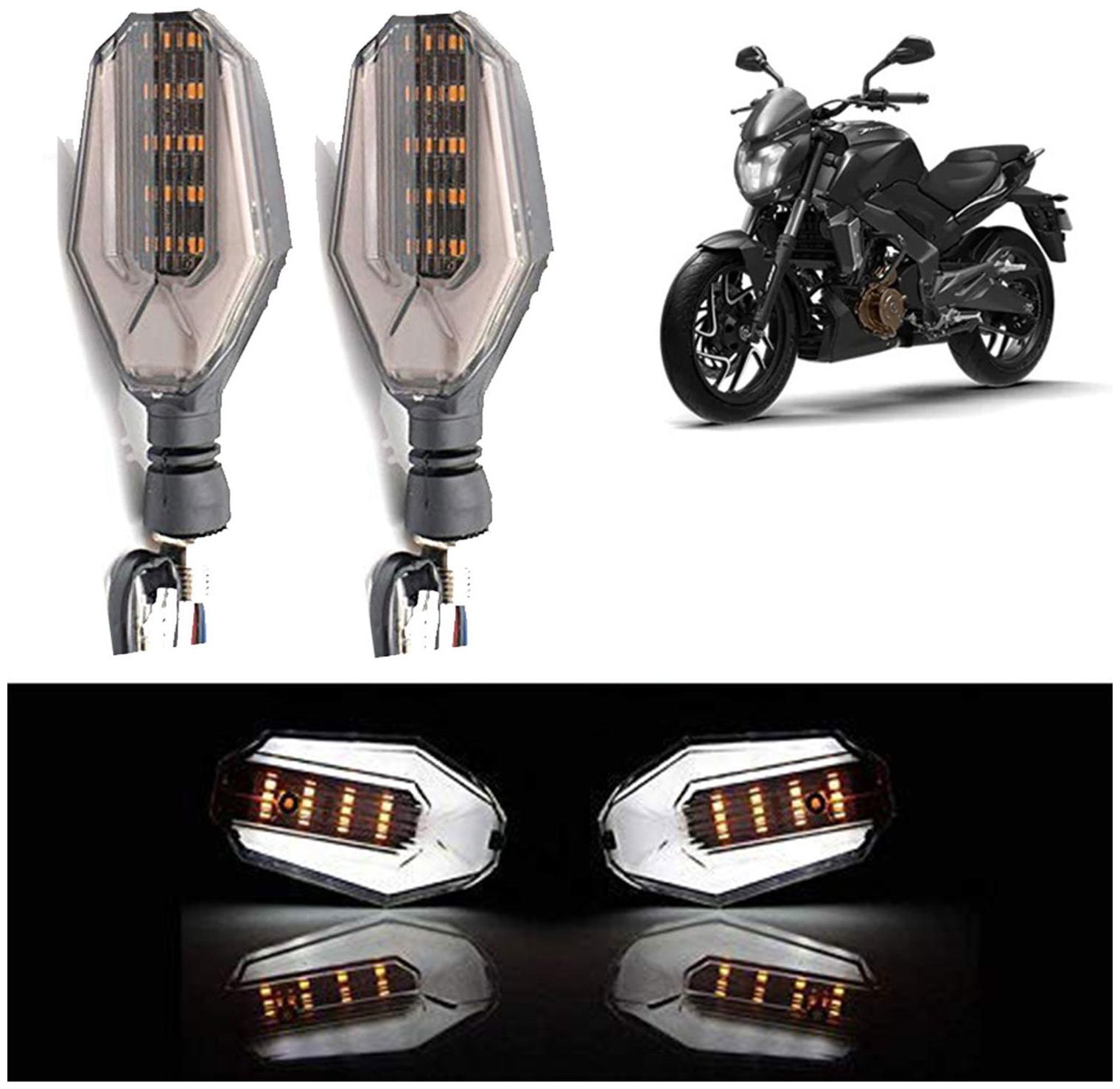 

Ramanta Front Rear LED Indicator Light for Bajaj Universal For Bike (White Amber)