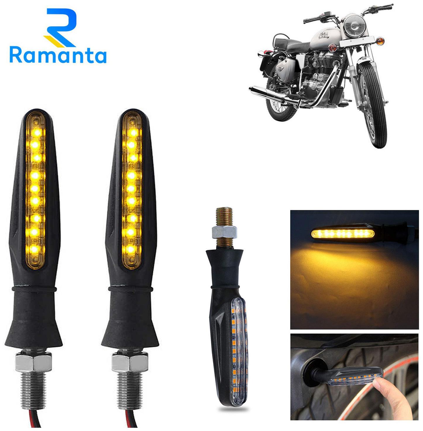 

Ramanta Front Rear LED Indicator Light for Royal Enfield Universal For Bike (Amber)