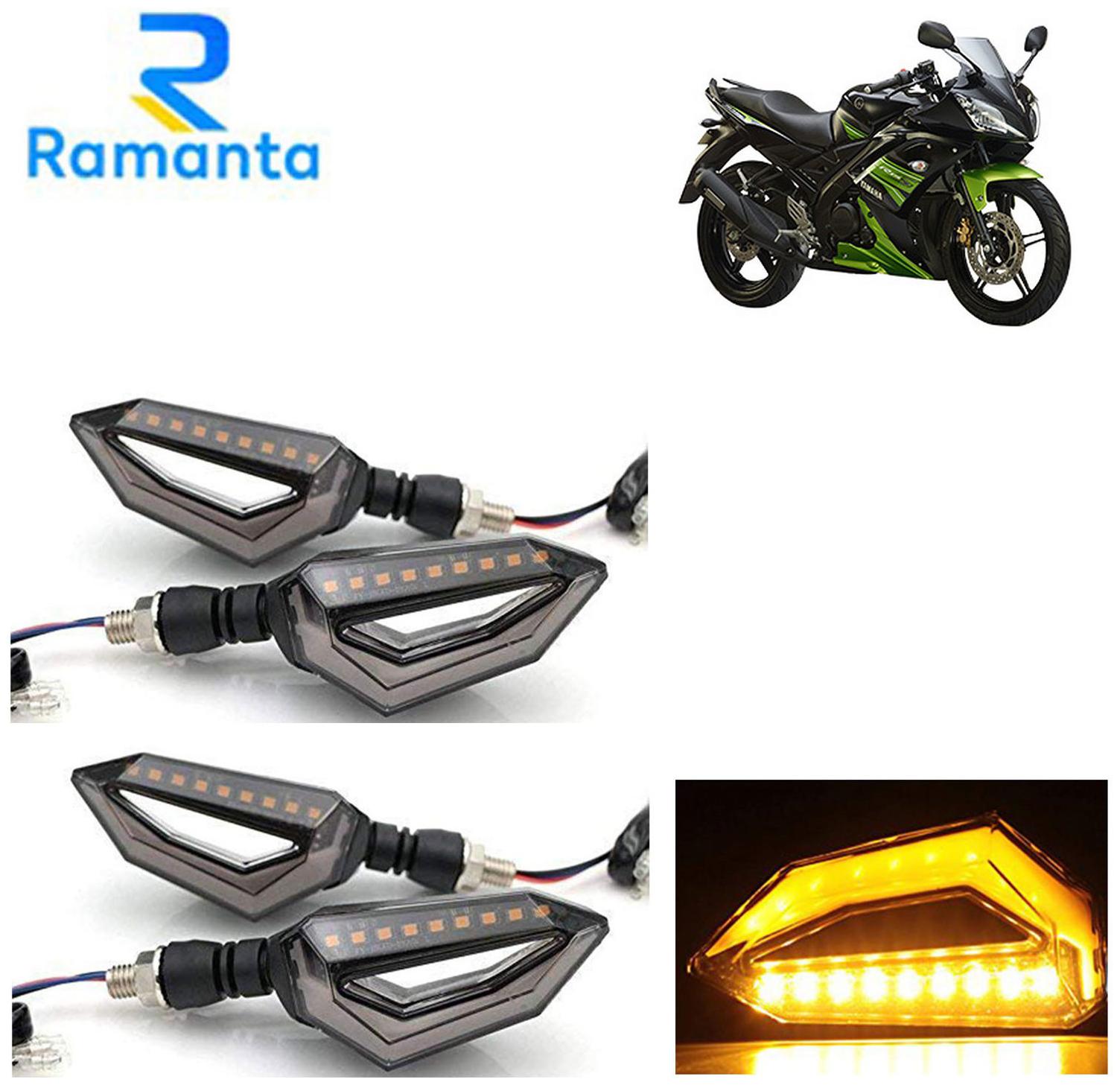 

Ramanta Front Rear LED Indicator Light for Yamaha Universal For Bike (Yellow)