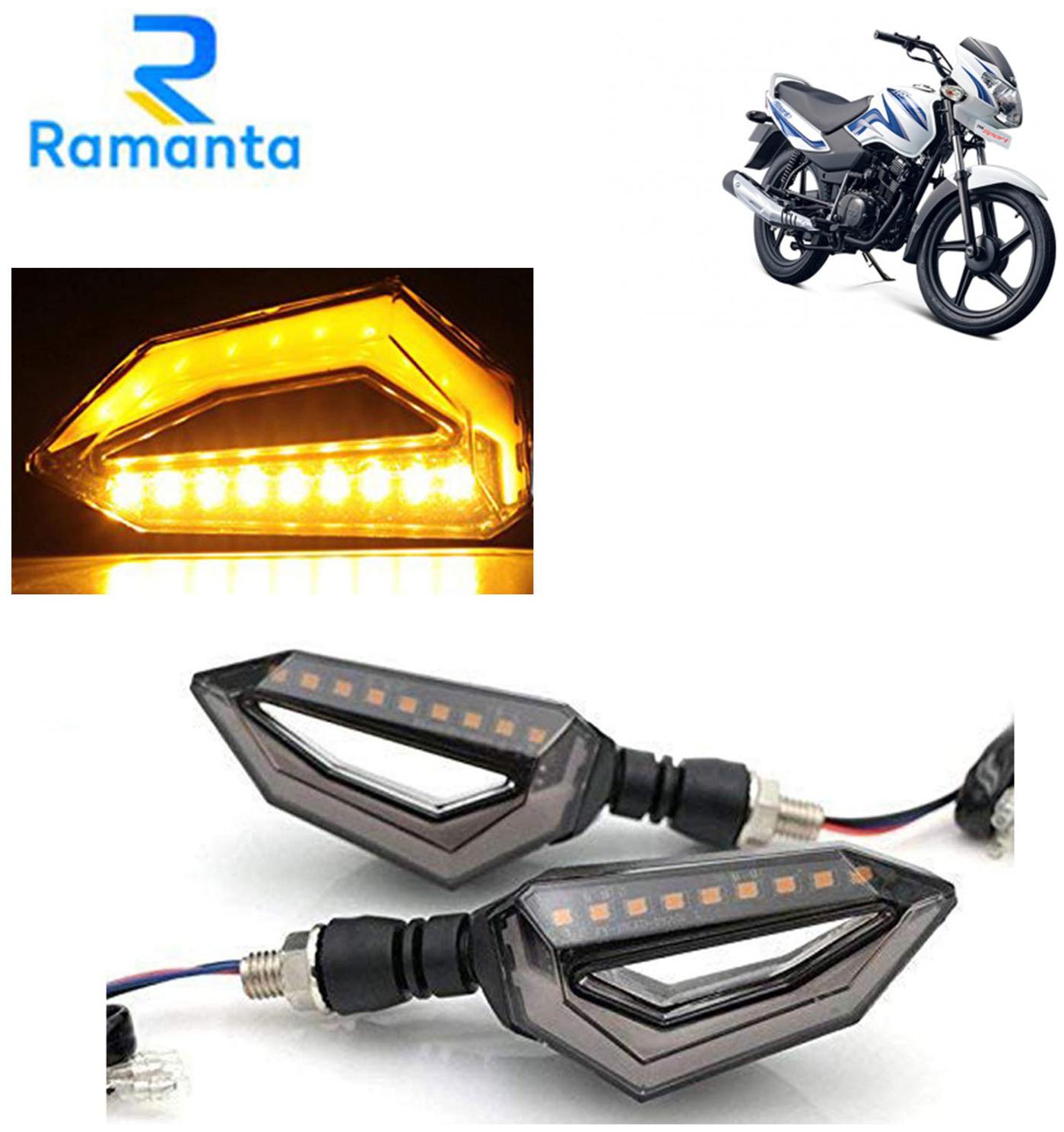

Ramanta Front Rear LED Indicator Light for TVS Universal For Bike (Yellow)