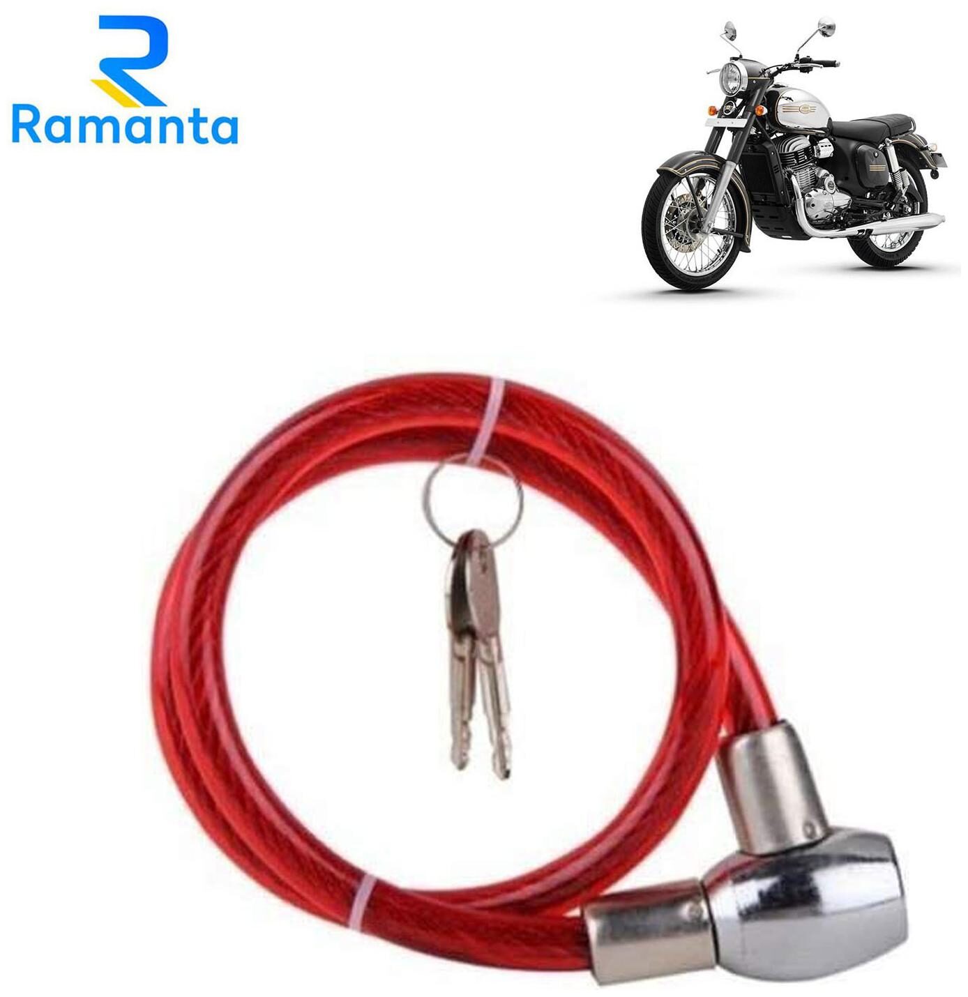 

Ramanta Red Heavy Duty Multi Purpose Goti Lock for Jawa all Model Bike