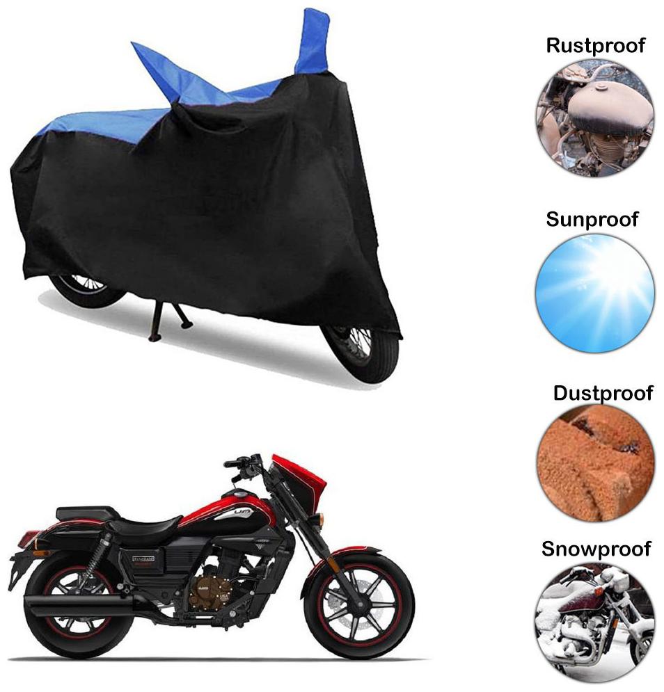 

Ramanta Two Wheeler Cover for Universal For Bike (Black Blue)