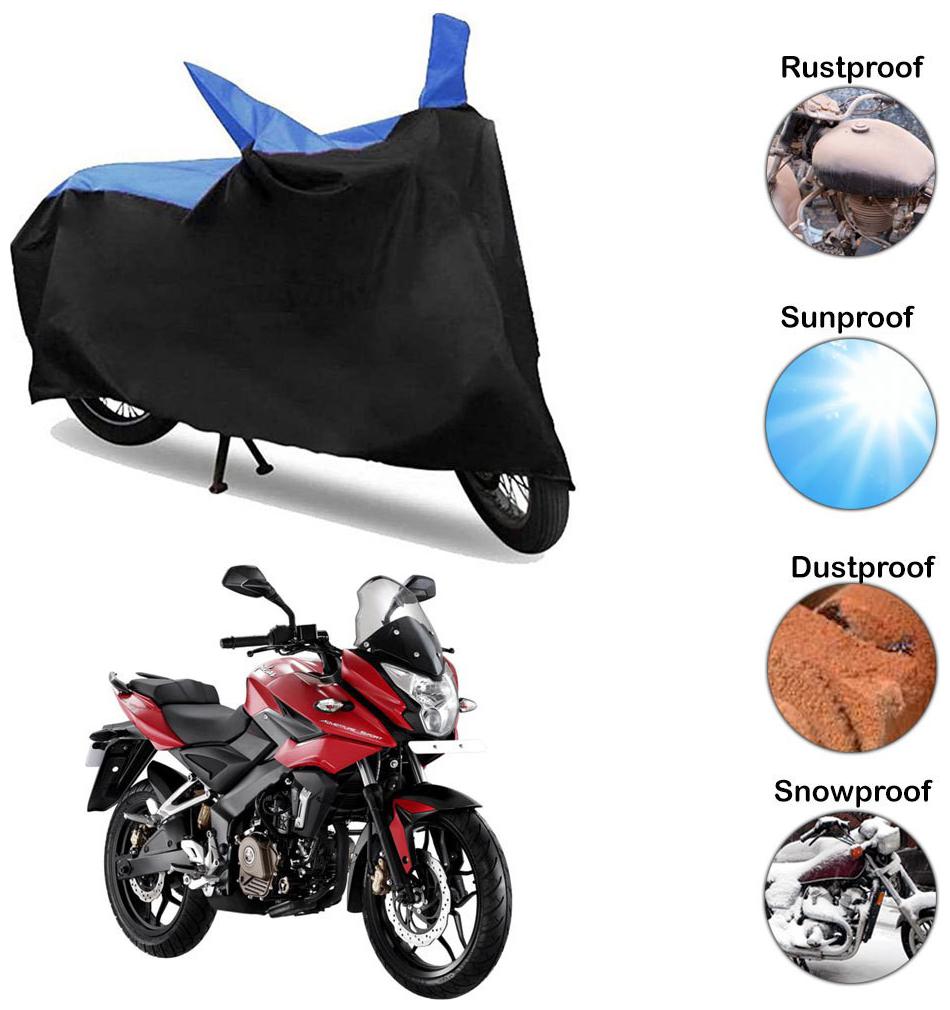 

Ramanta Two Wheeler Cover for Bajaj (Pulsar 220 DTS-i Black Blue)