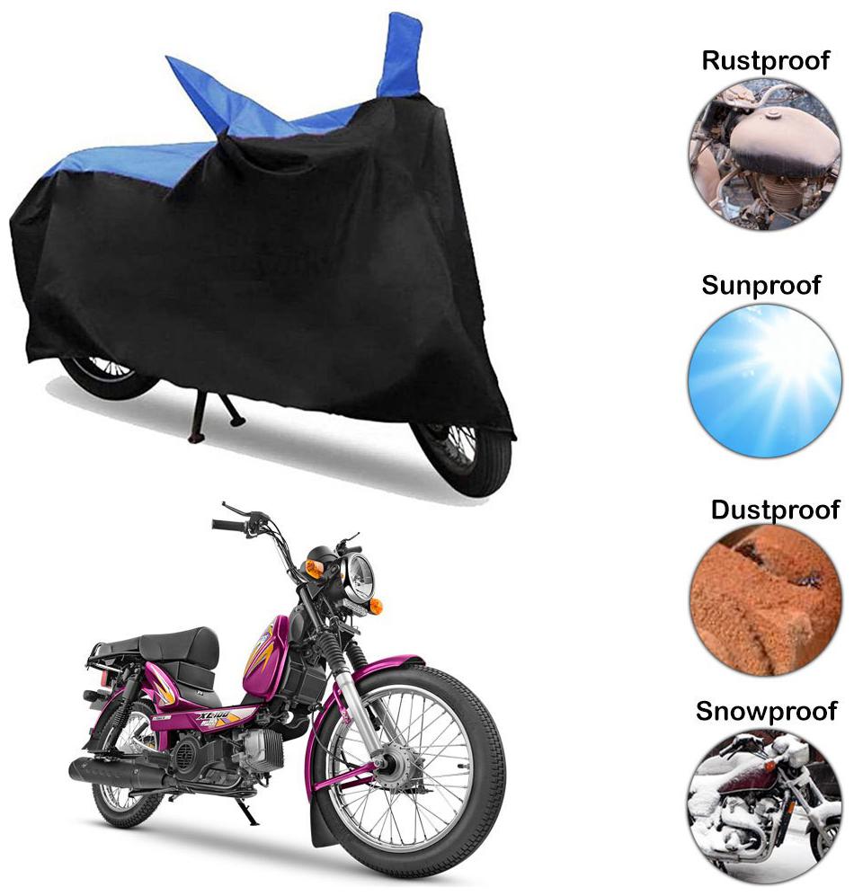 

Ramanta Two Wheeler Cover for TVS (XL 100 Black Blue)