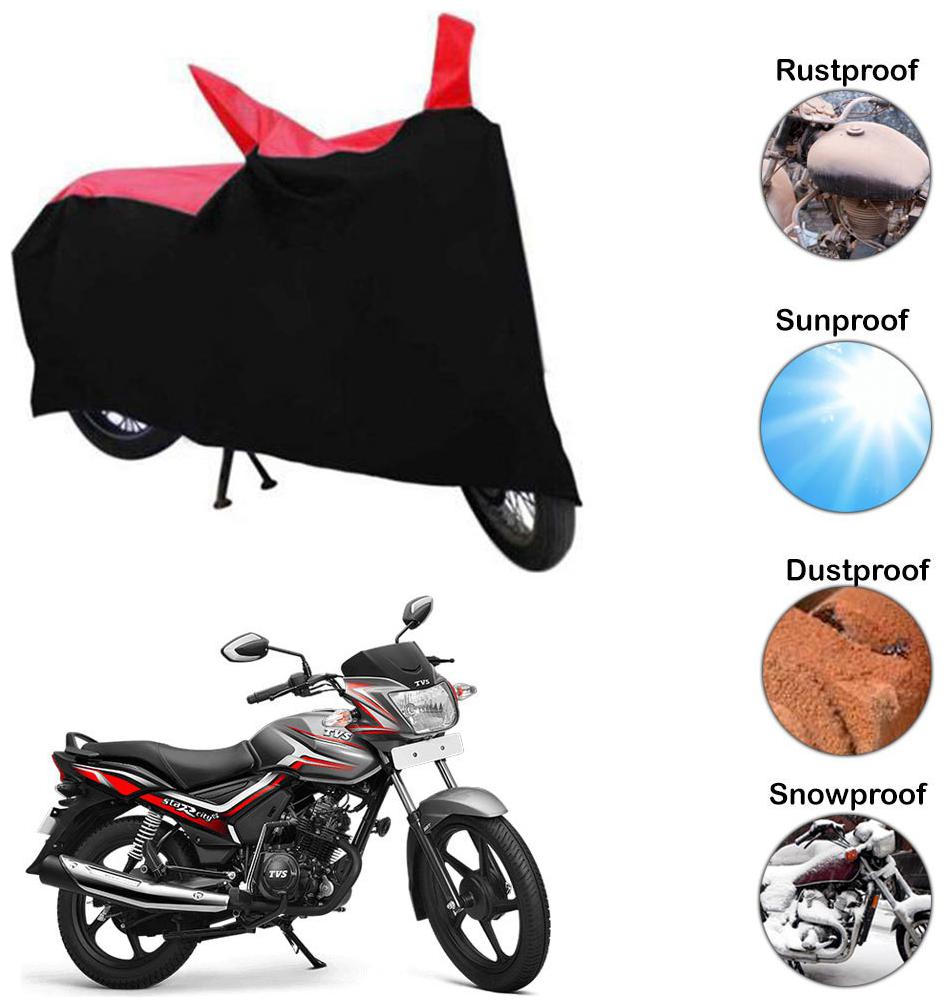 

Ramanta Two Wheeler Cover for TVS (Star City Plus Red Black)