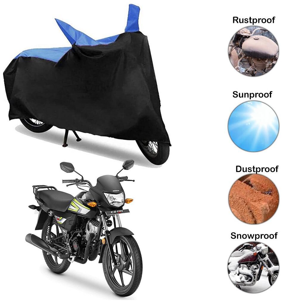 

Ramanta Two Wheeler Cover for Bike (CD 110 Dream Black Blue)