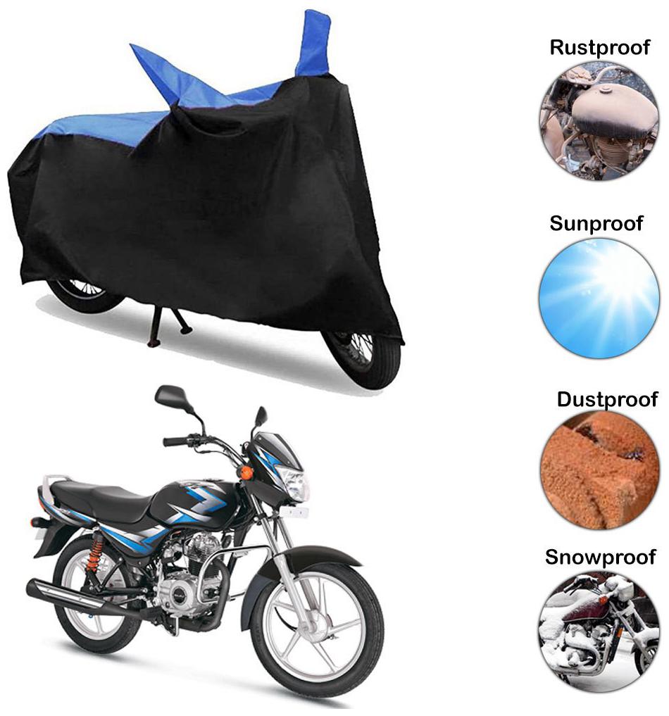 

Ramanta Two Wheeler Cover for Bajaj (CT 100 Black Blue)
