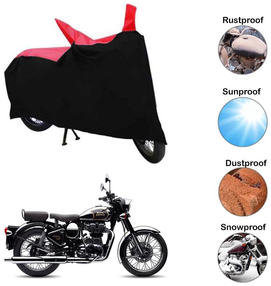 

Ramanta Two Wheeler Cover for Royal Enfield (Classic 500 Red Black)