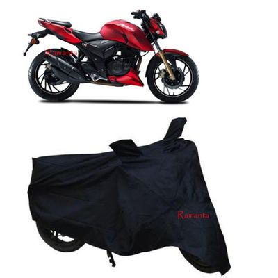 

Ramanta Polyster Bike Body Cover with Mirror Pockets for - TVS Apache RTR 200 4V (Color Black) (Pack of 1)