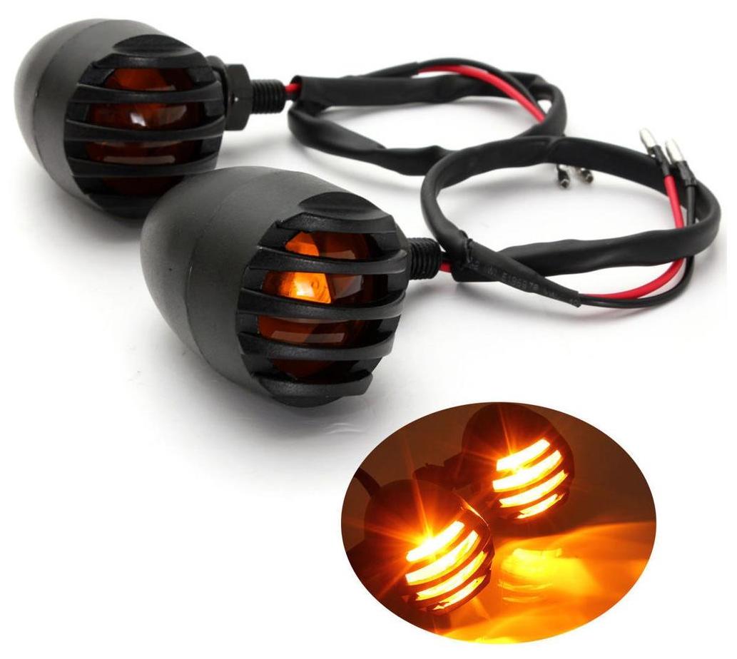 

RIDAR Metal Grill LED Bike Indicator Lights Set of 2 Black for Hero Splendor Pro Classic