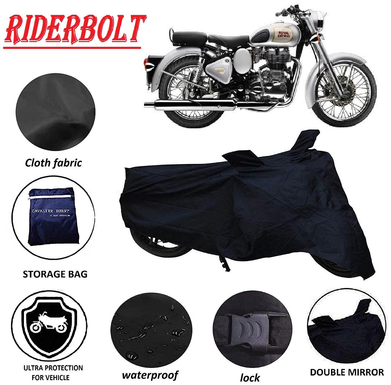 

RIDERBOLT Water-Proof Royal Enfield Classic 350 Body Cover(Double Pocket Black)