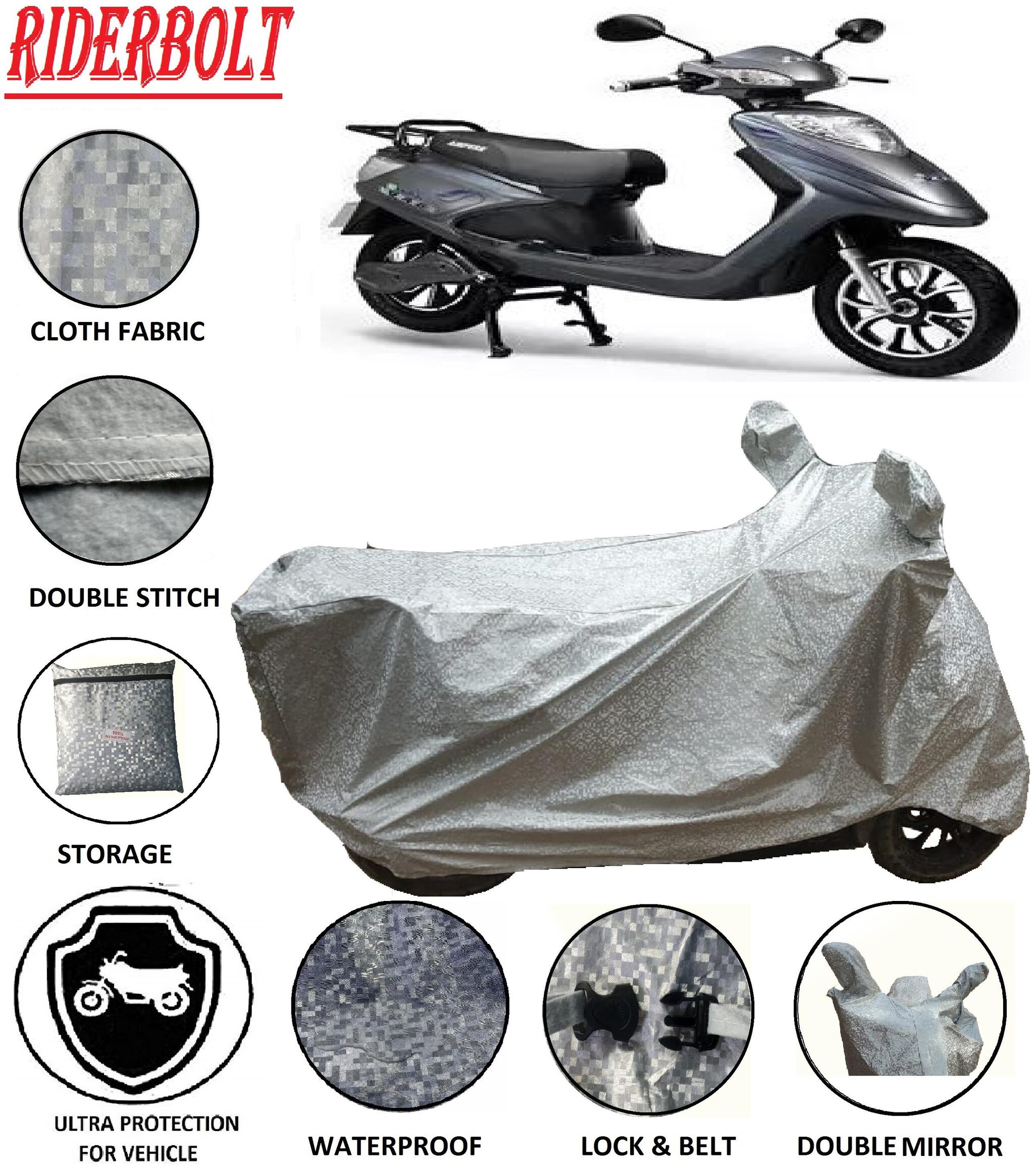 

RIDERBOLT Water-Proof Ampere v48 Body Cover(Double Pocket Octane)