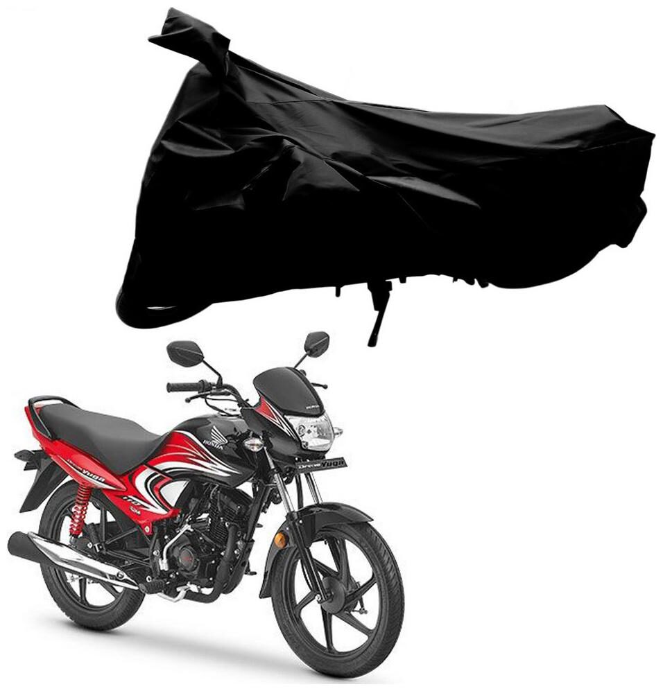 

Riderscart 100 Water Proof Black 190 T Tafta Imported Fabric Two Wheeler Bike Cover With Anti Uv Protection With Anti Theft Lock Holes Buckles For Honda Dream With Warranty