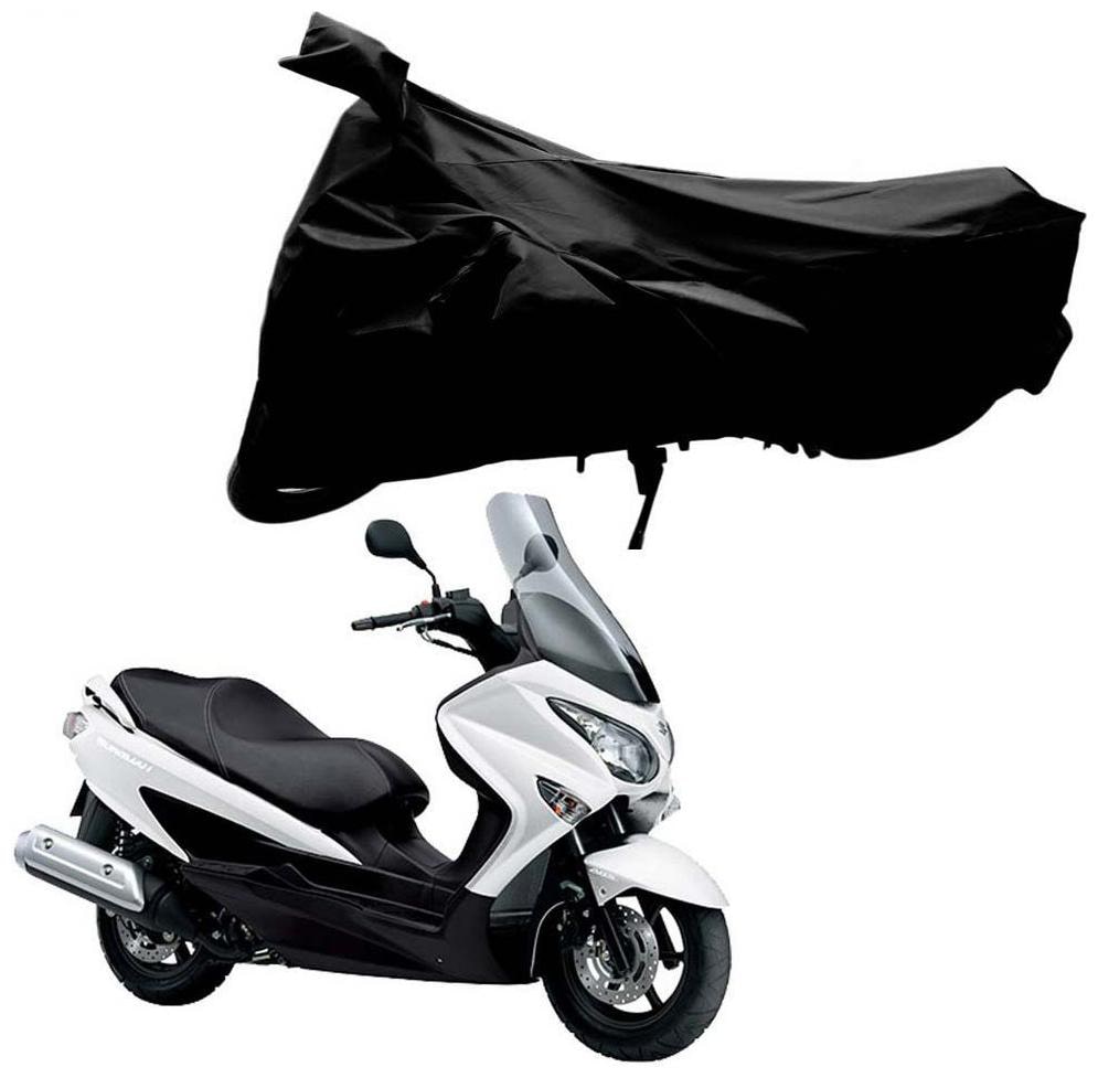 

Riderscart 100 Water Proof Black 190 T Tafta Imported Fabric Two Wheeler Bike Cover With Anti Uv Protection With Anti Theft Lock Holes Buckles For Suzuki Burgman 125 With Warranty