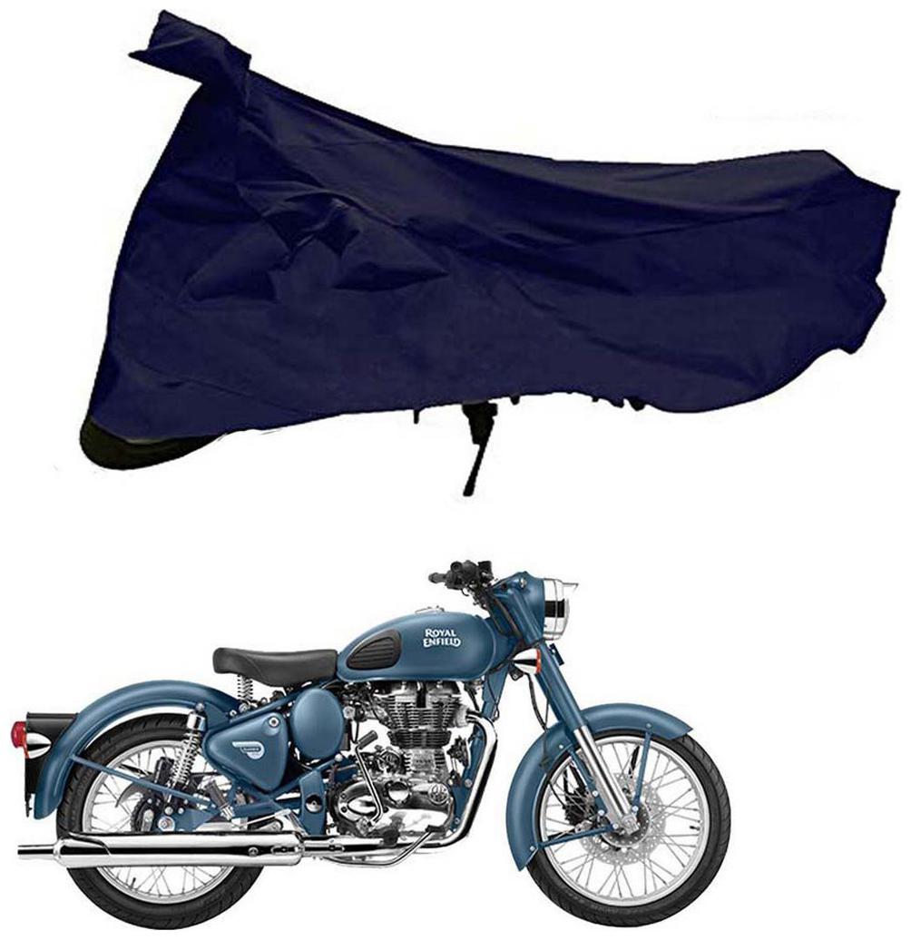 

Riderscart 100 Water Proof Blue 190 T Tafta Imported Fabric Two Wheeler Bike Cover With Anti Uv Protection With Anti Theft Lock Holes Buckles For Royal Enfield Classic-Squadron Blue With Warranty