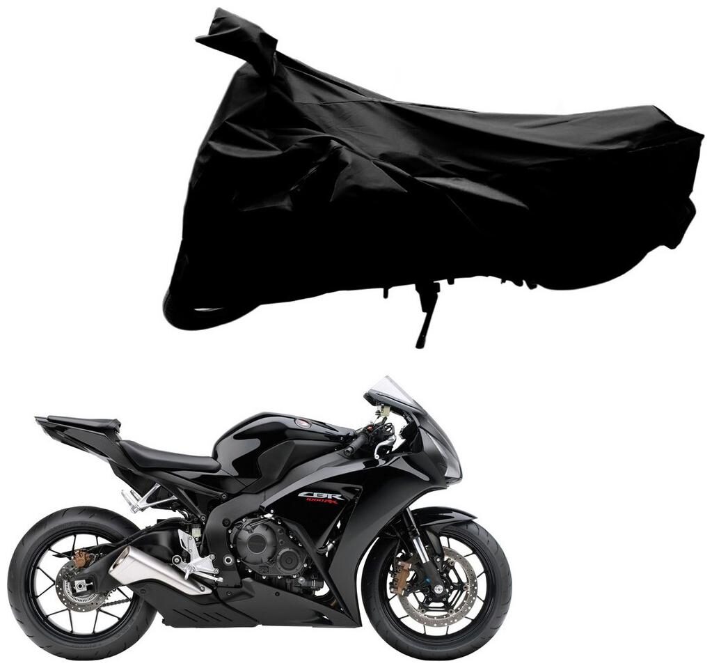 

Riderscart 100 Water Proof Black 190 T Tafta Imported Fabric Two Wheeler Bike Cover With Anti Uv Protection With Anti Theft Lock Holes Buckles For Honda CBR 1000 With Warranty