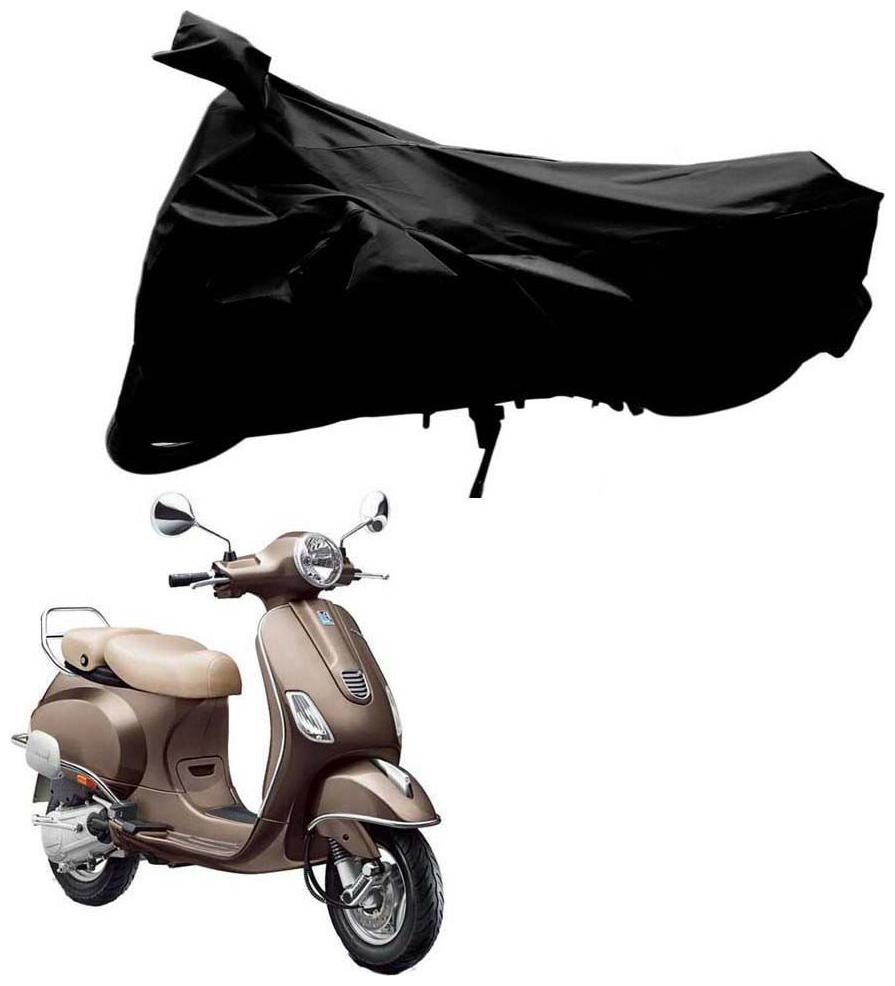 

Riderscart 100 Water Proof Black 190 T Tafta Imported Fabric Two Wheeler Bike Cover With Anti Uv Protection With Anti Theft Lock Holes Buckles For Piaggio Vespa With Warranty