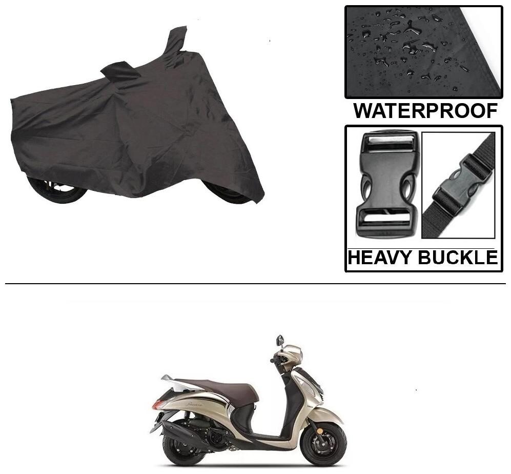 

Ronish 100 Waterproof Heavy Quality Bike Body Cover for Standard Size Black for Yamaha Fascino