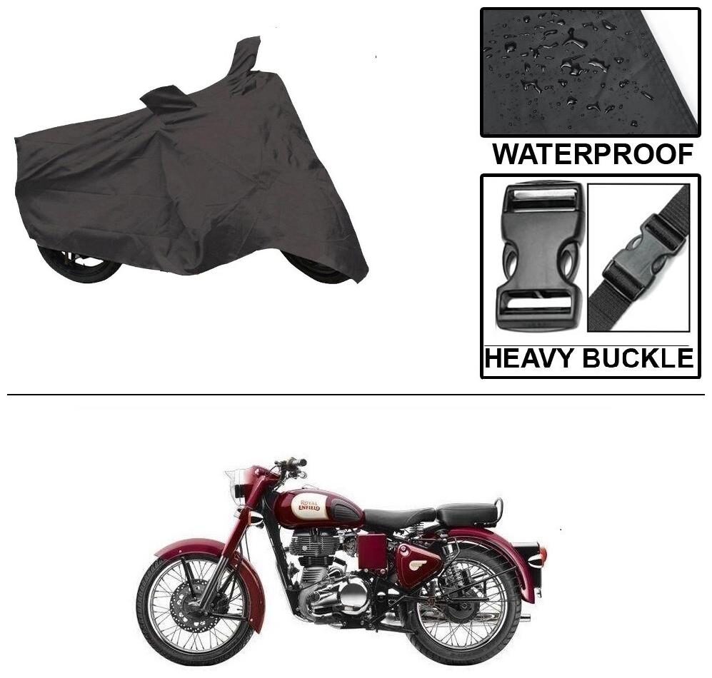 

Ronish 100 Waterproof Heavy Quality Bike Body Cover for Standard Size Black for Royal Enfield Classic 350