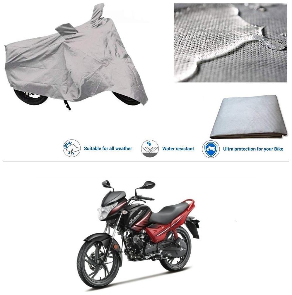 

Ronish 100 Waterproof Heavy Quality Bike Body Cover for Standard Size Silver for Hero Glamour