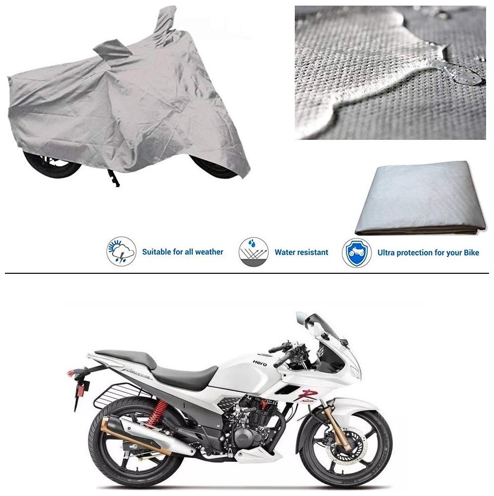 

Ronish 100 Waterproof Heavy Quality Bike Body Cover for Standard Size Silver for Hero Karizma