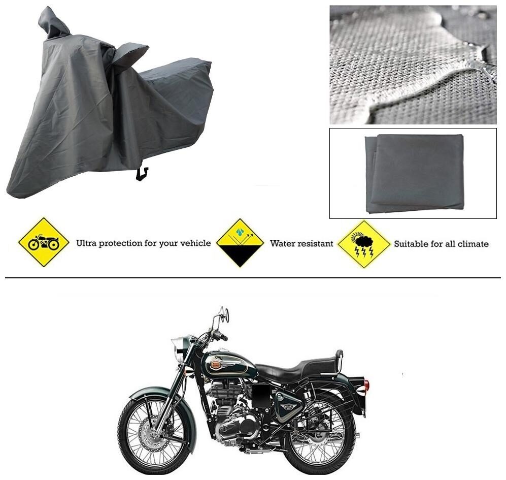 

Ronish 100 Waterproof Heavy Quality Bike Body Cover for Standard Size Grey for Royal Enfield Twin spark