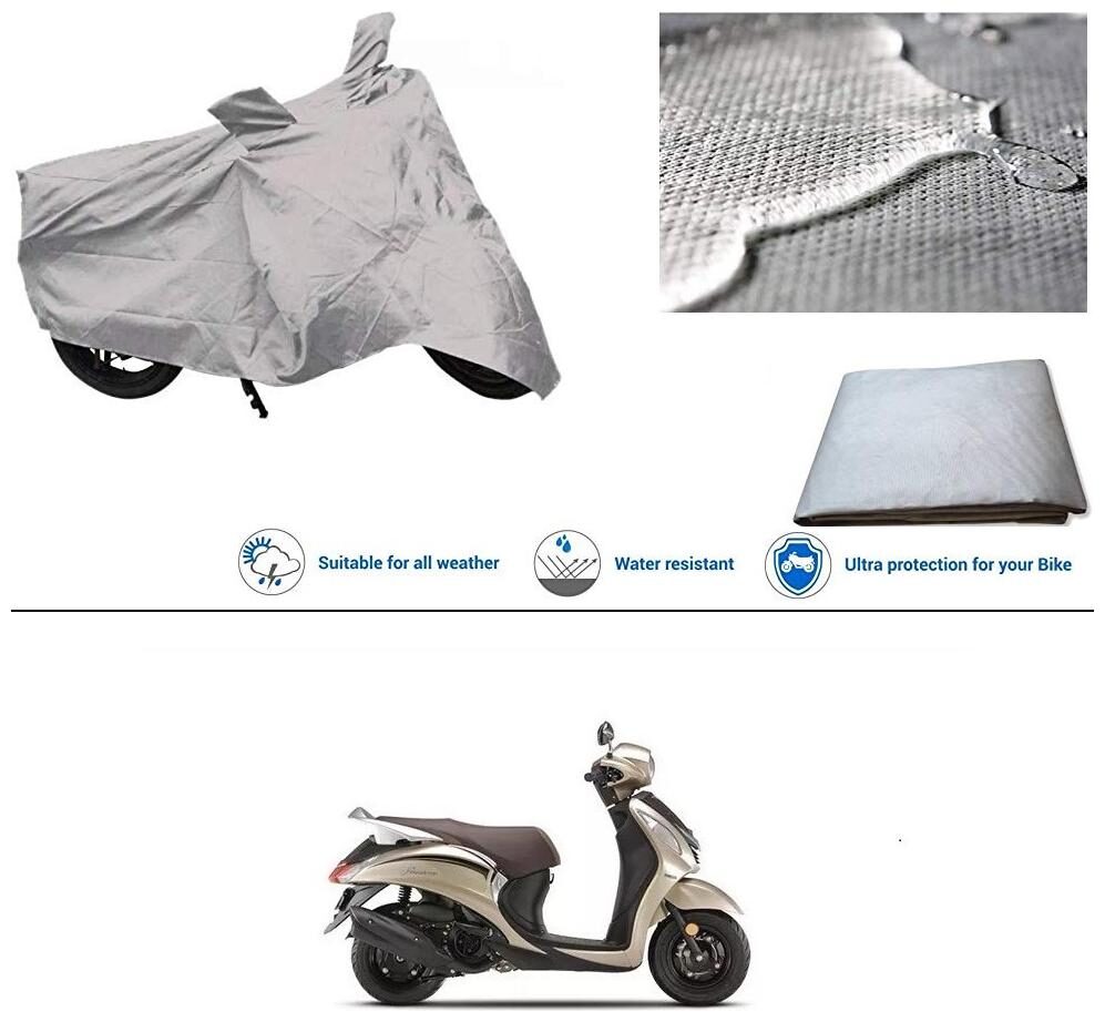 

Ronish 100 Waterproof Heavy Quality Bike Body Cover for Standard Size Silver for Yamaha Fascino